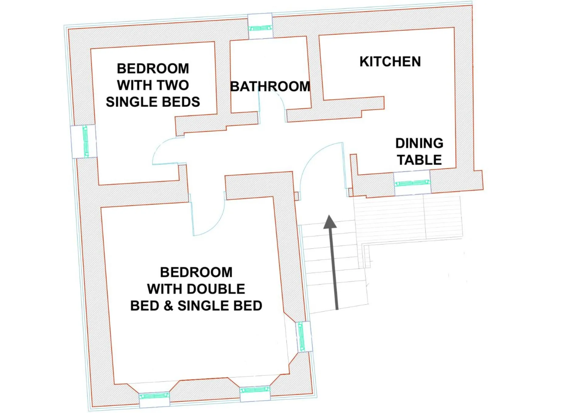 Floor plan in 1861 Blejka apartments Bled