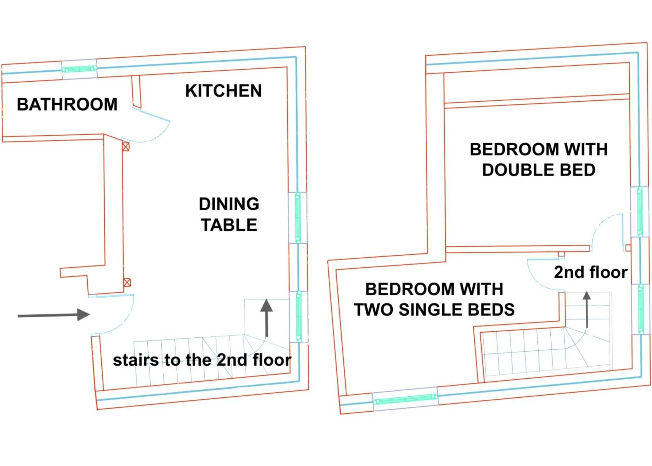 Floor plan in 1861 Blejka apartments Bled