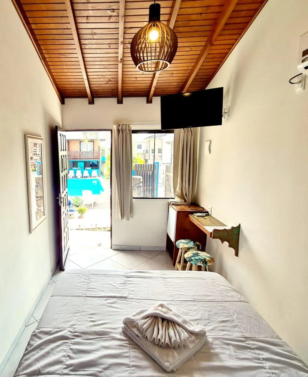 View (from property/room), Bed in Pousada Doce Mar