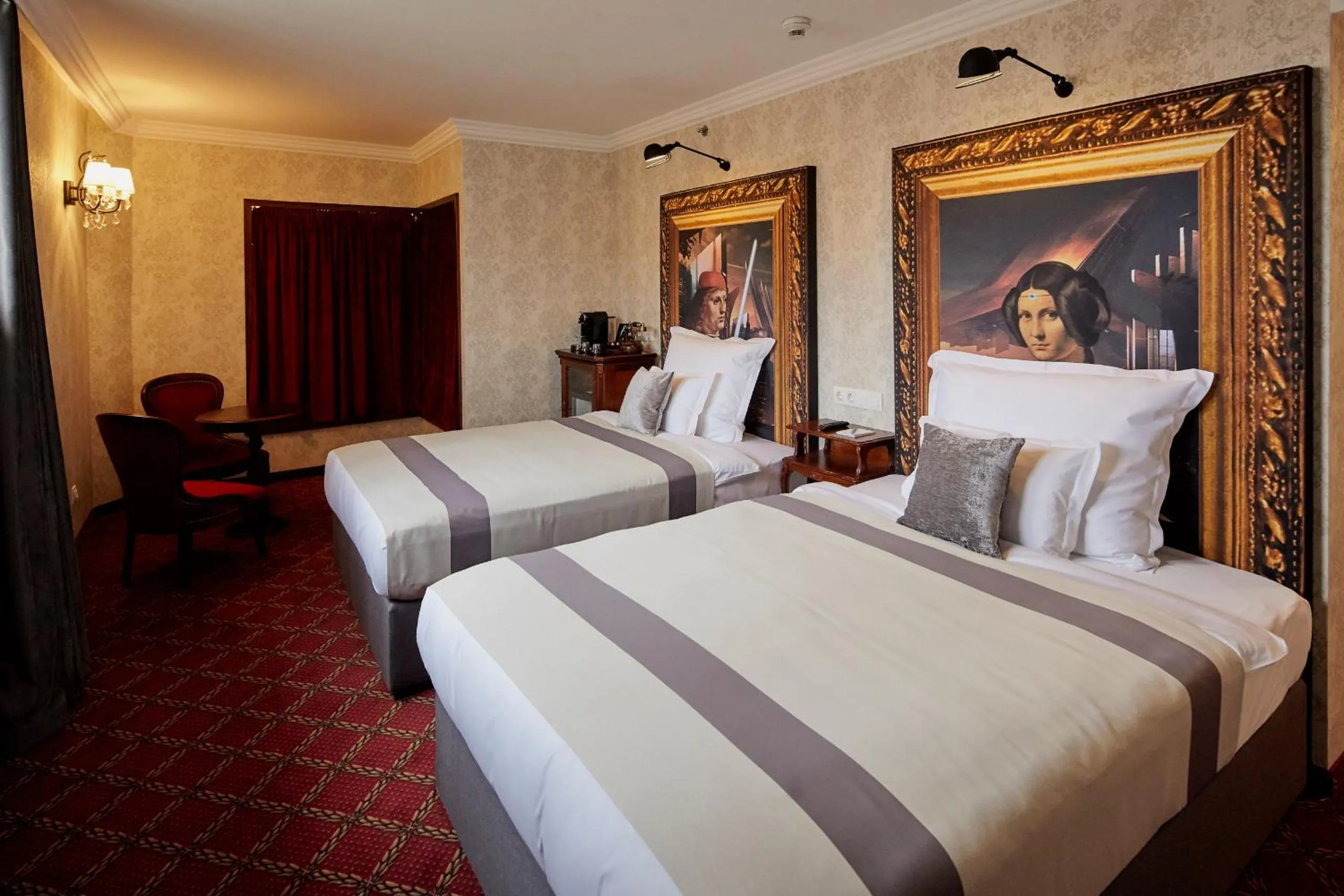 Bedroom, Bed in Mystery Hotel Budapest, Preferred Hotels & Resorts