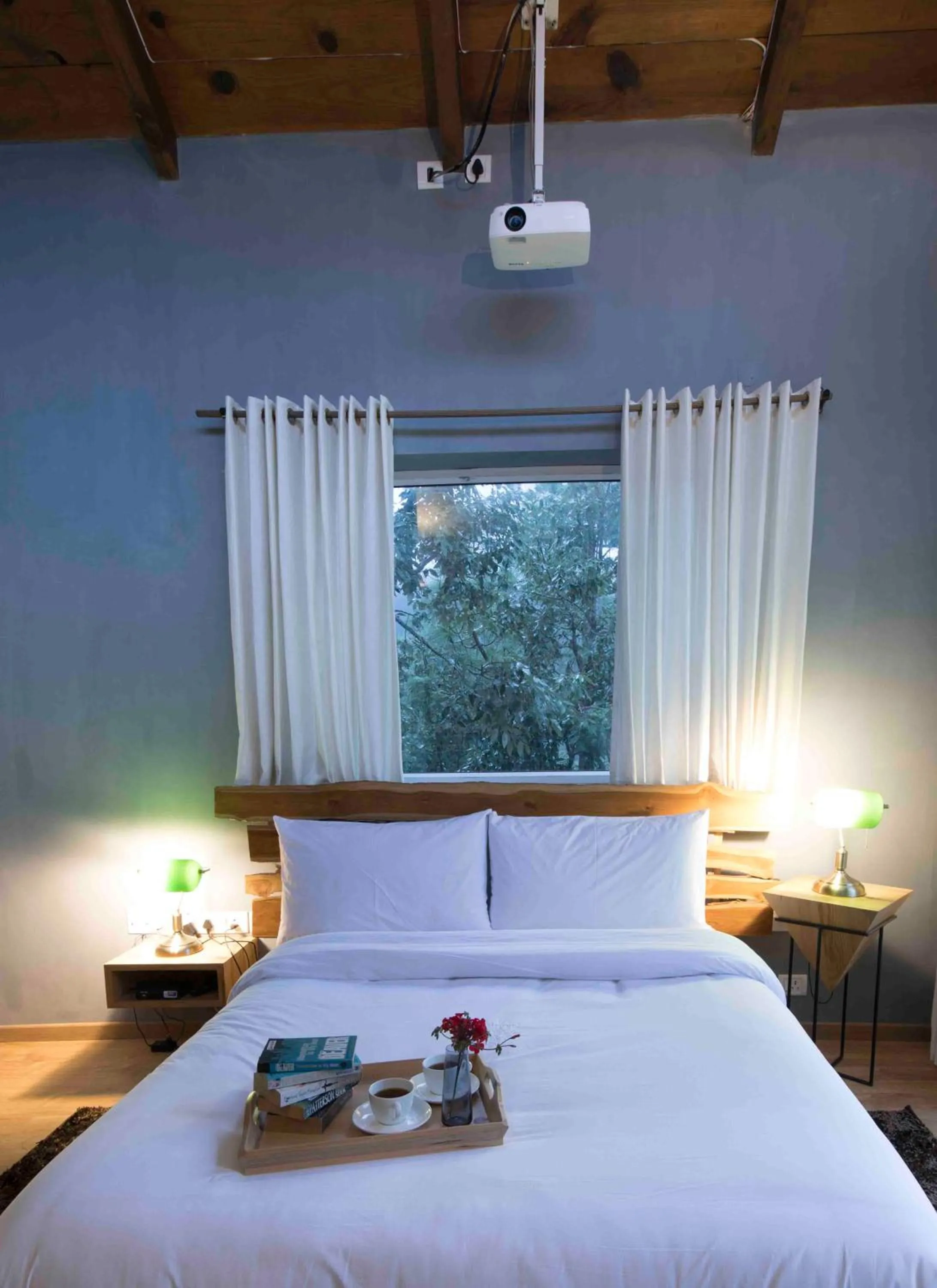 Bedroom, Bed in Seclude Ramgarh Cliff's edge