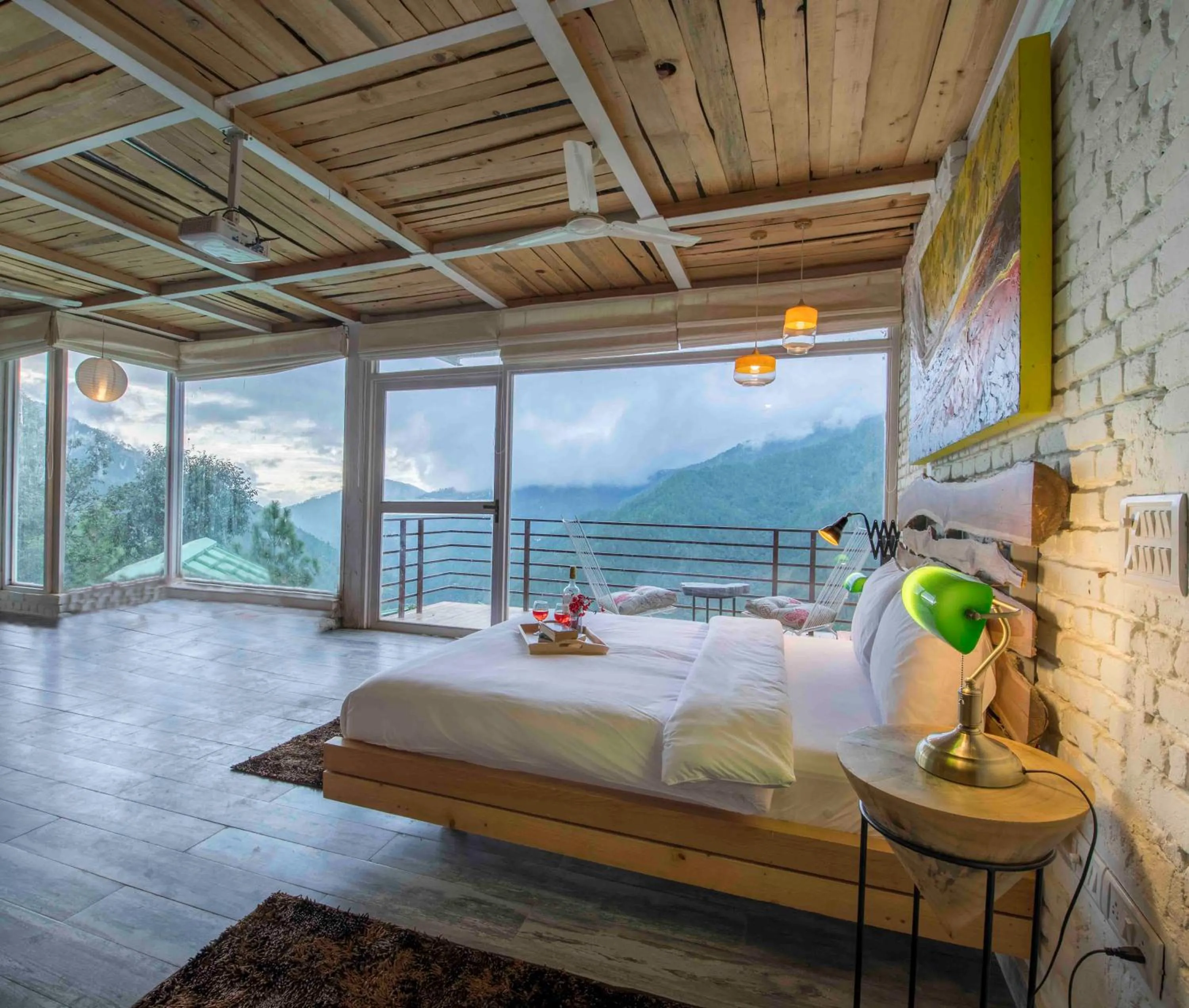 Bedroom in Seclude Ramgarh Cliff's edge