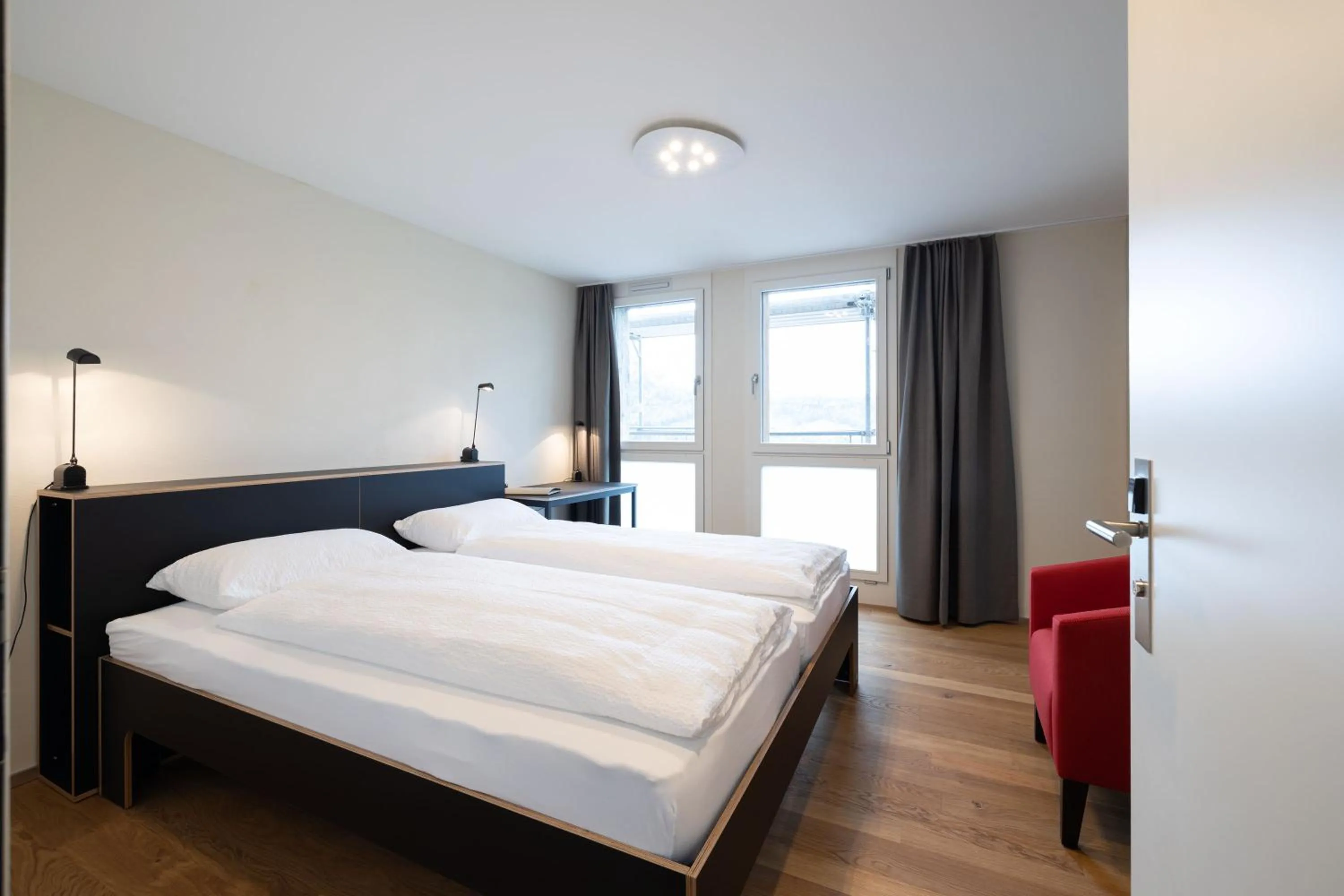 Bed in B&B Hotel Mattli Übernachtung Frühstück