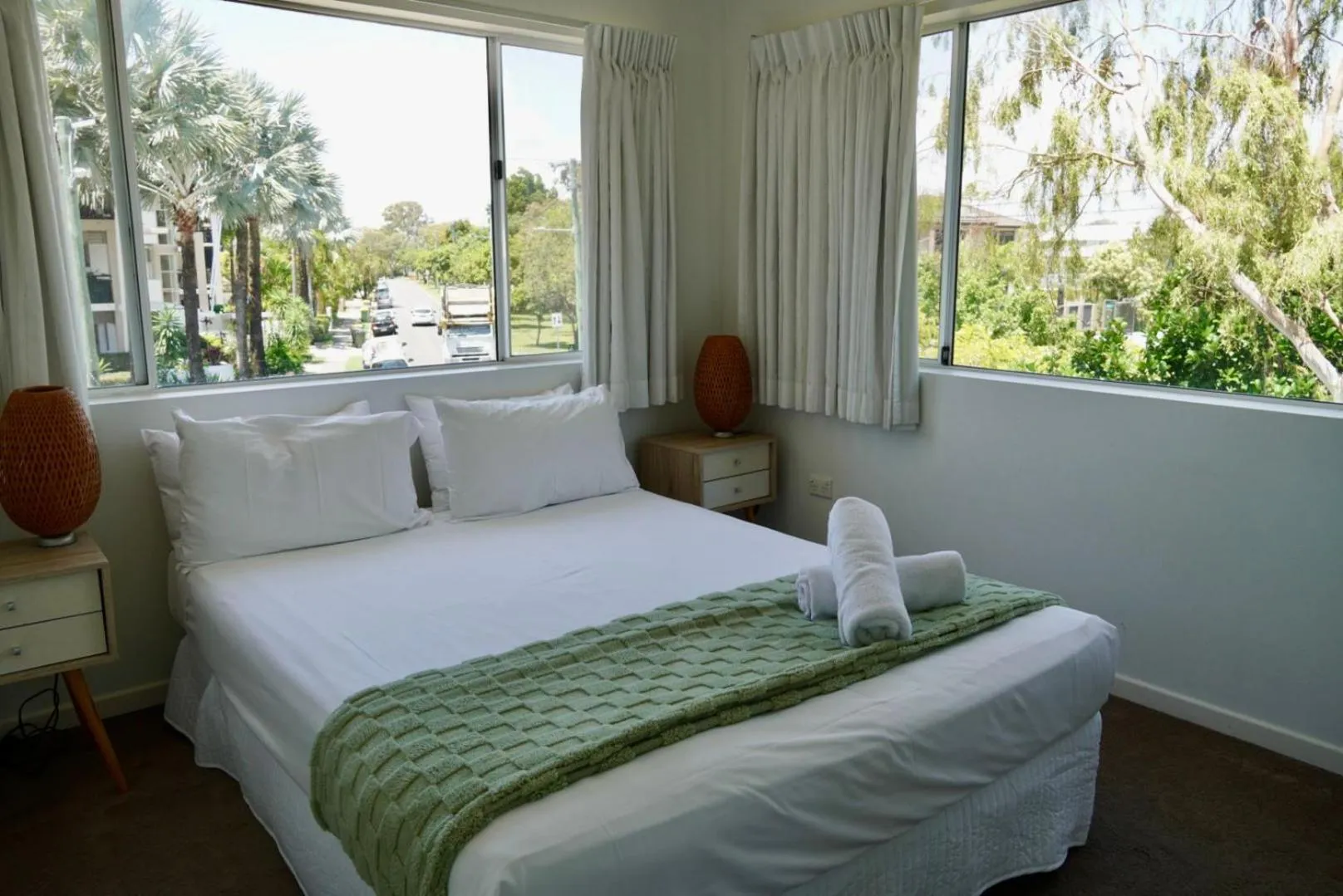 Bed in Pelican Cove Waterfront Apartment