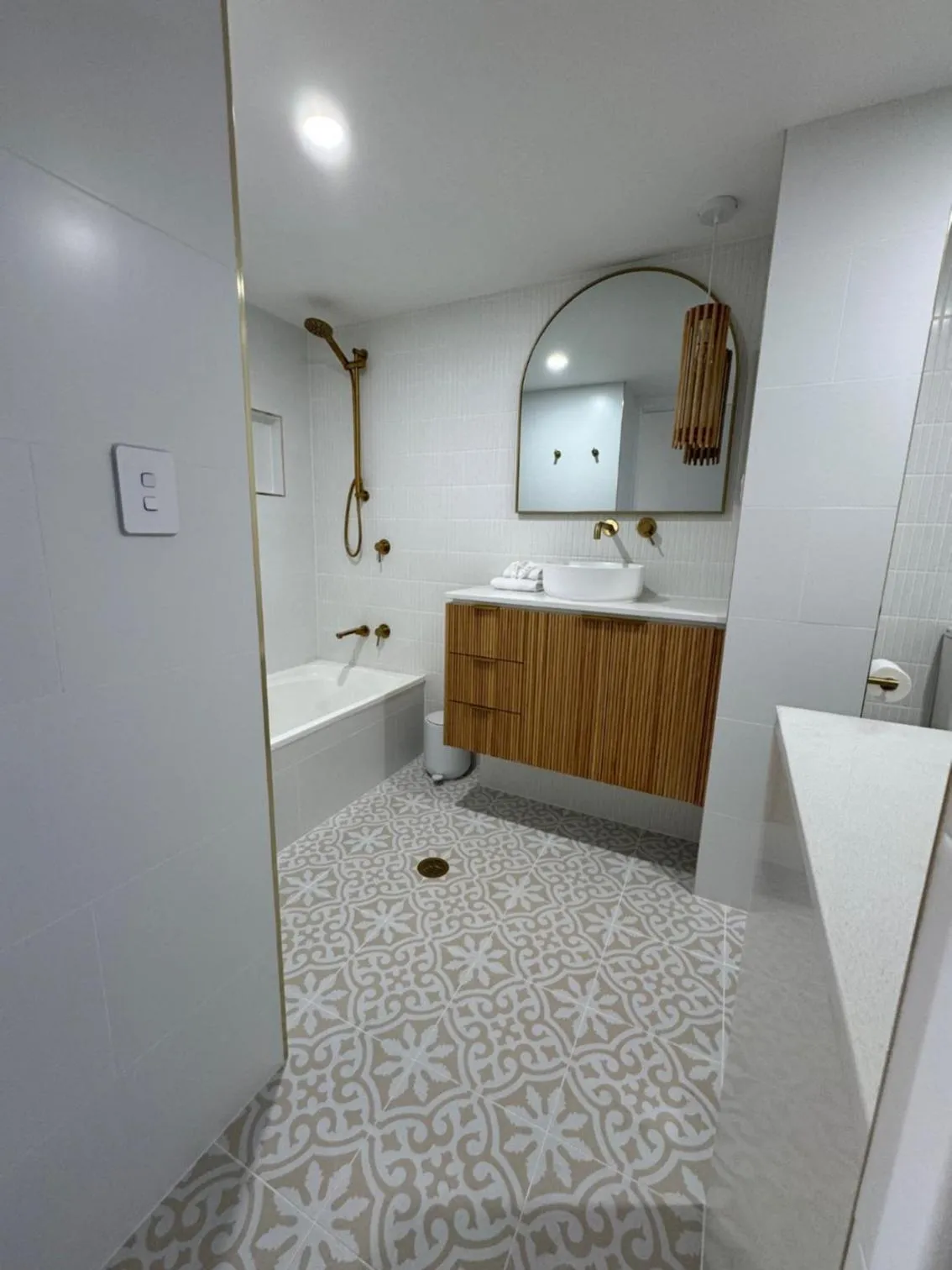 Shower in Pelican Cove Waterfront Apartment