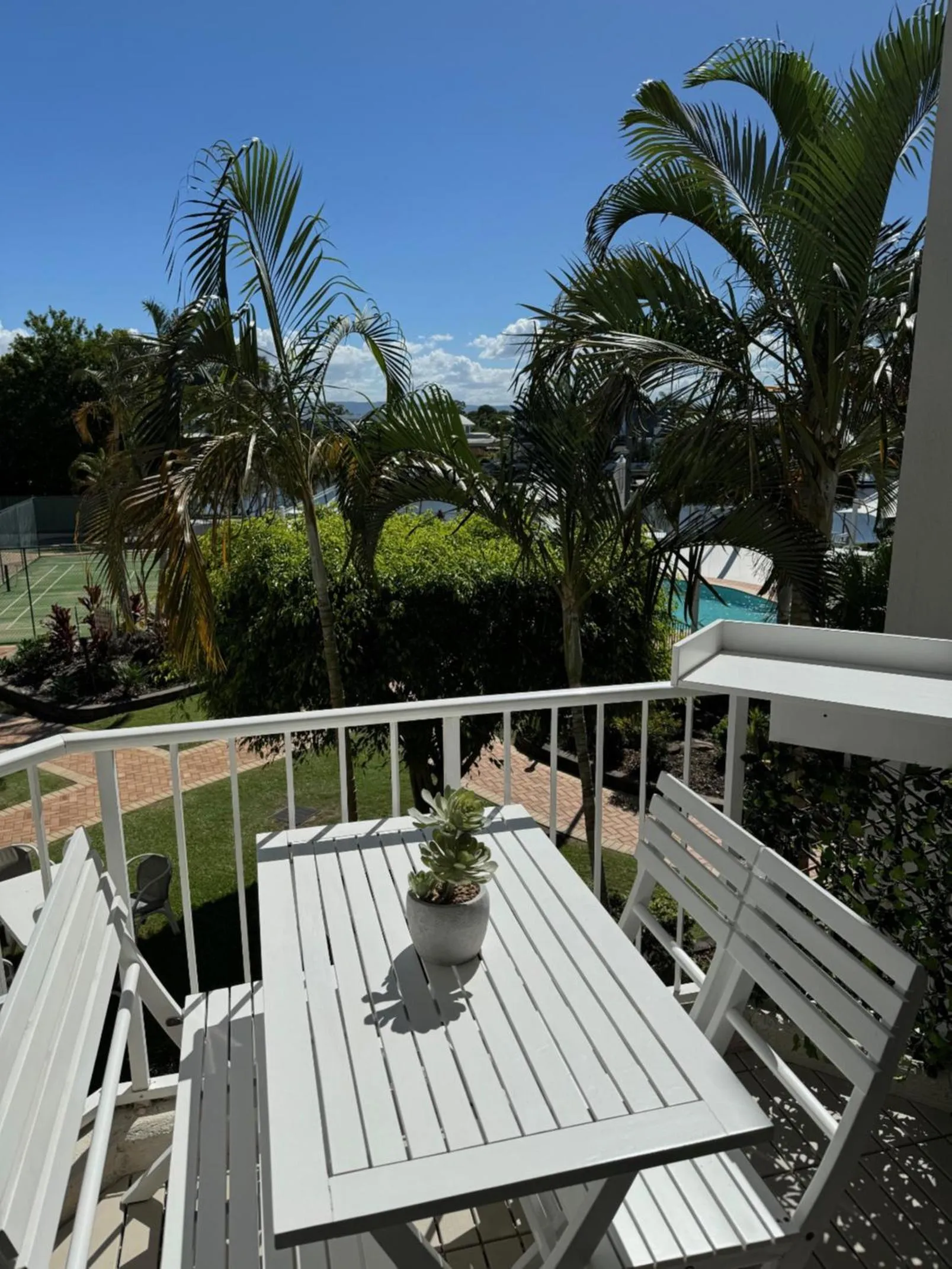 Patio in Pelican Cove Waterfront Apartment