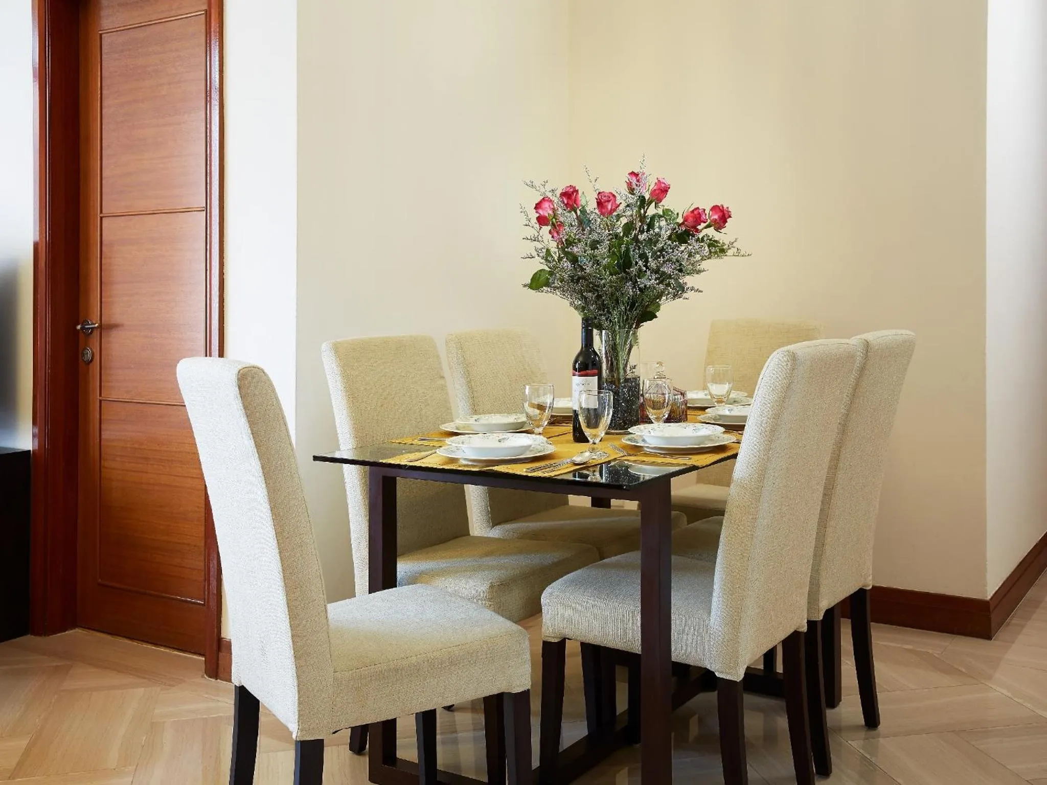 Dining area in Village Residence Robertson Quay by Far East Hospitality