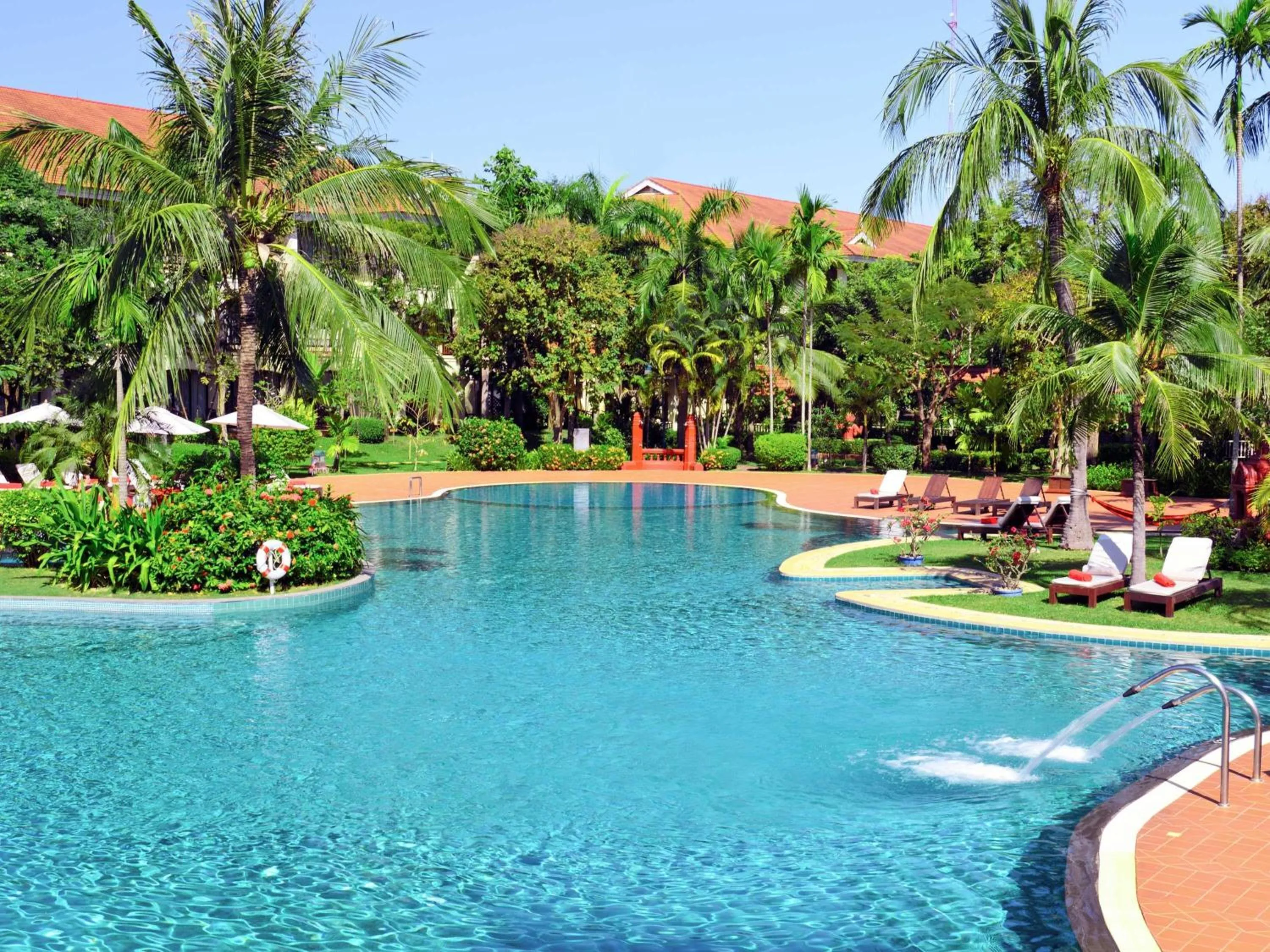Pool view in Sofitel Angkor Phokeethra Golf & Spa Resort