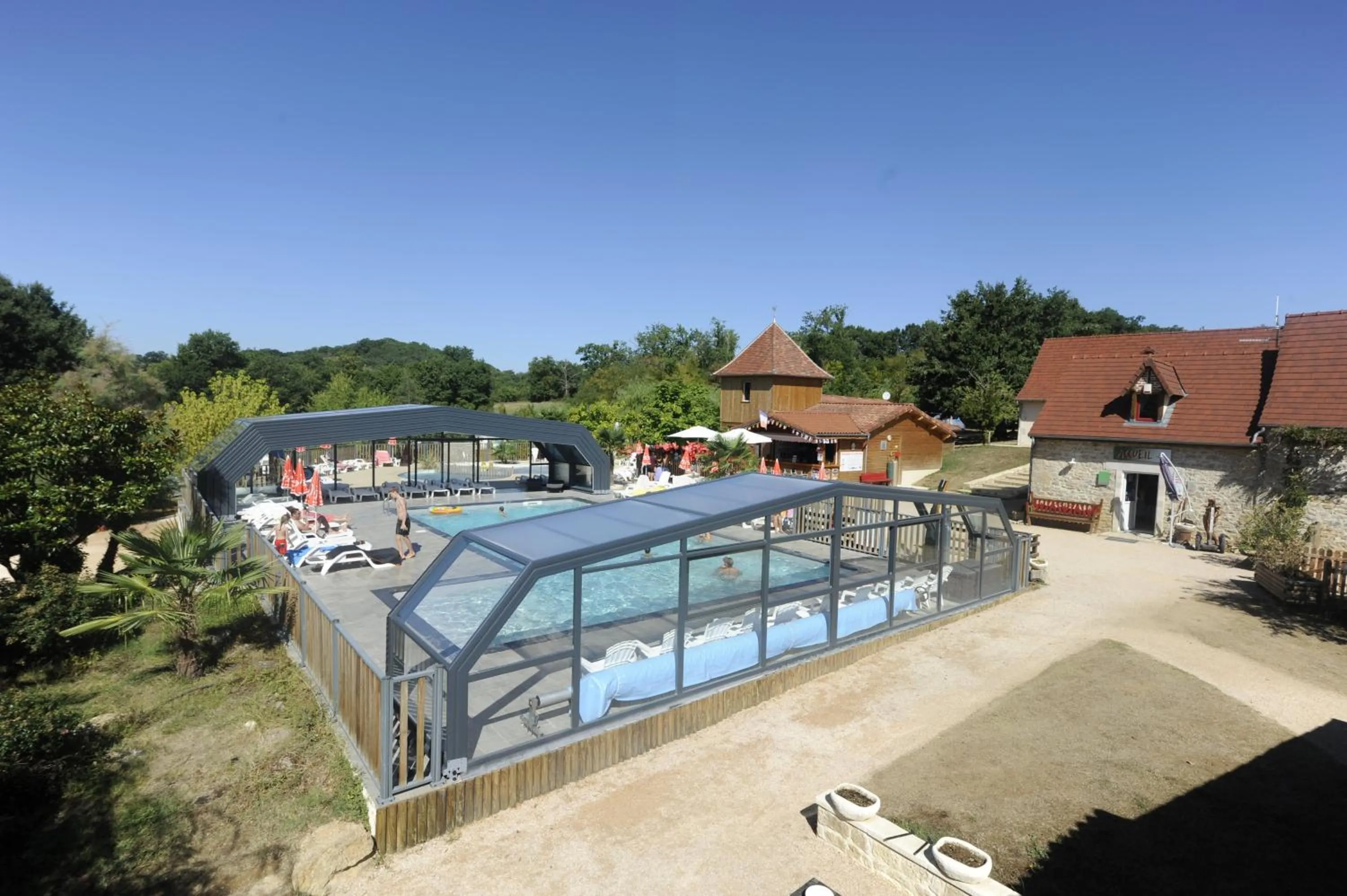 Pool view in Camping Padimadour