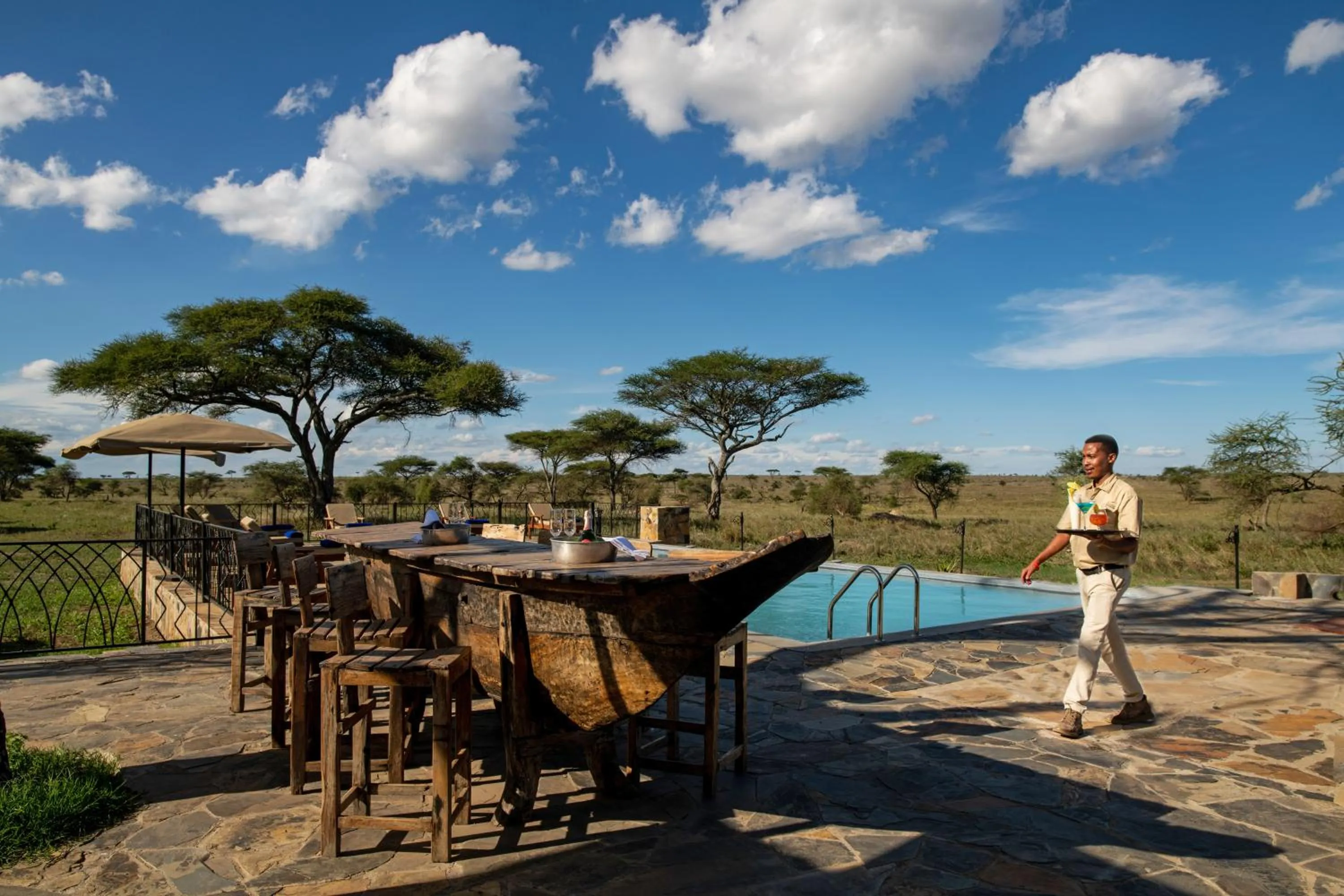 Pool view in Serengeti Sametu Camp
