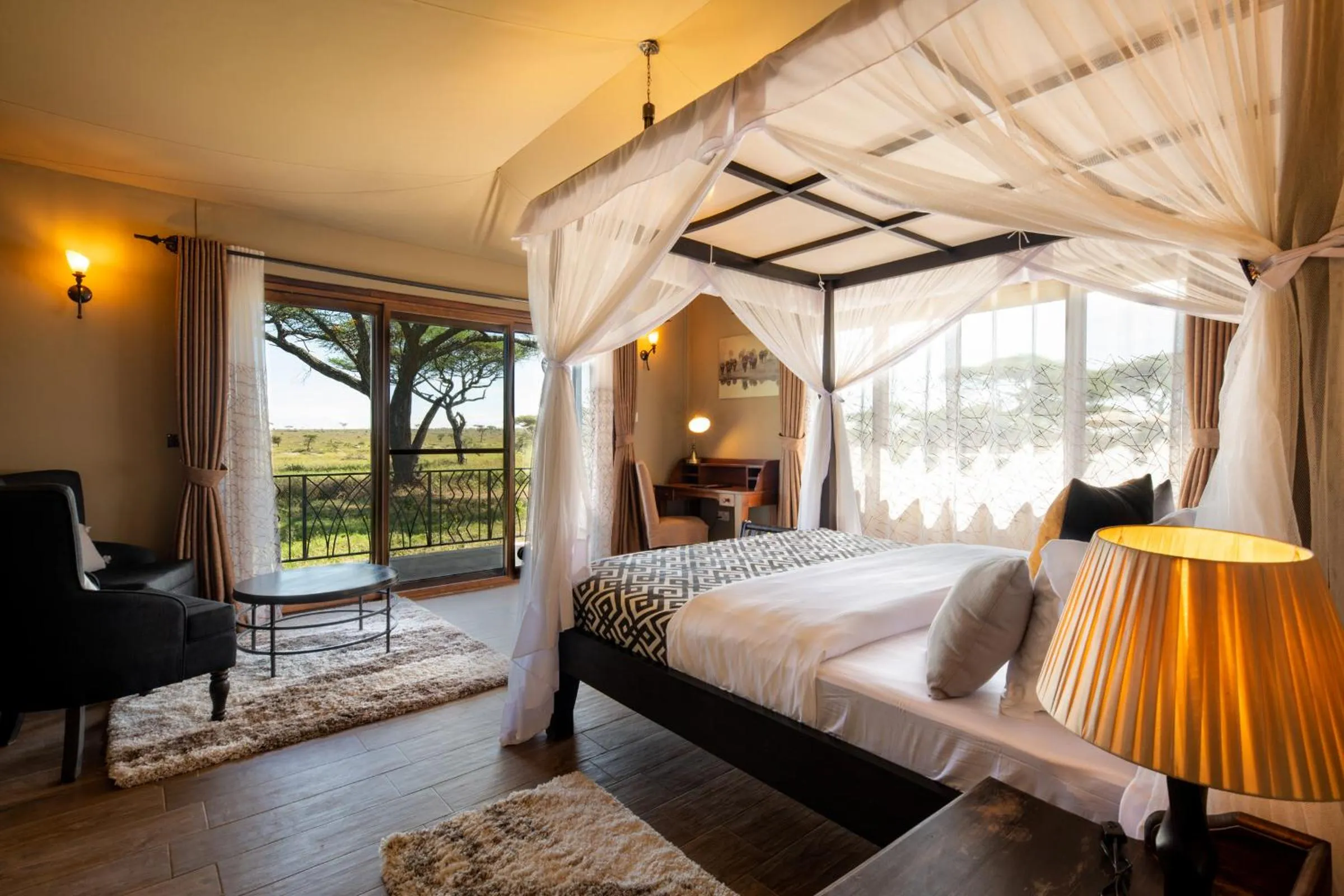 Bed in Serengeti Sametu Camp