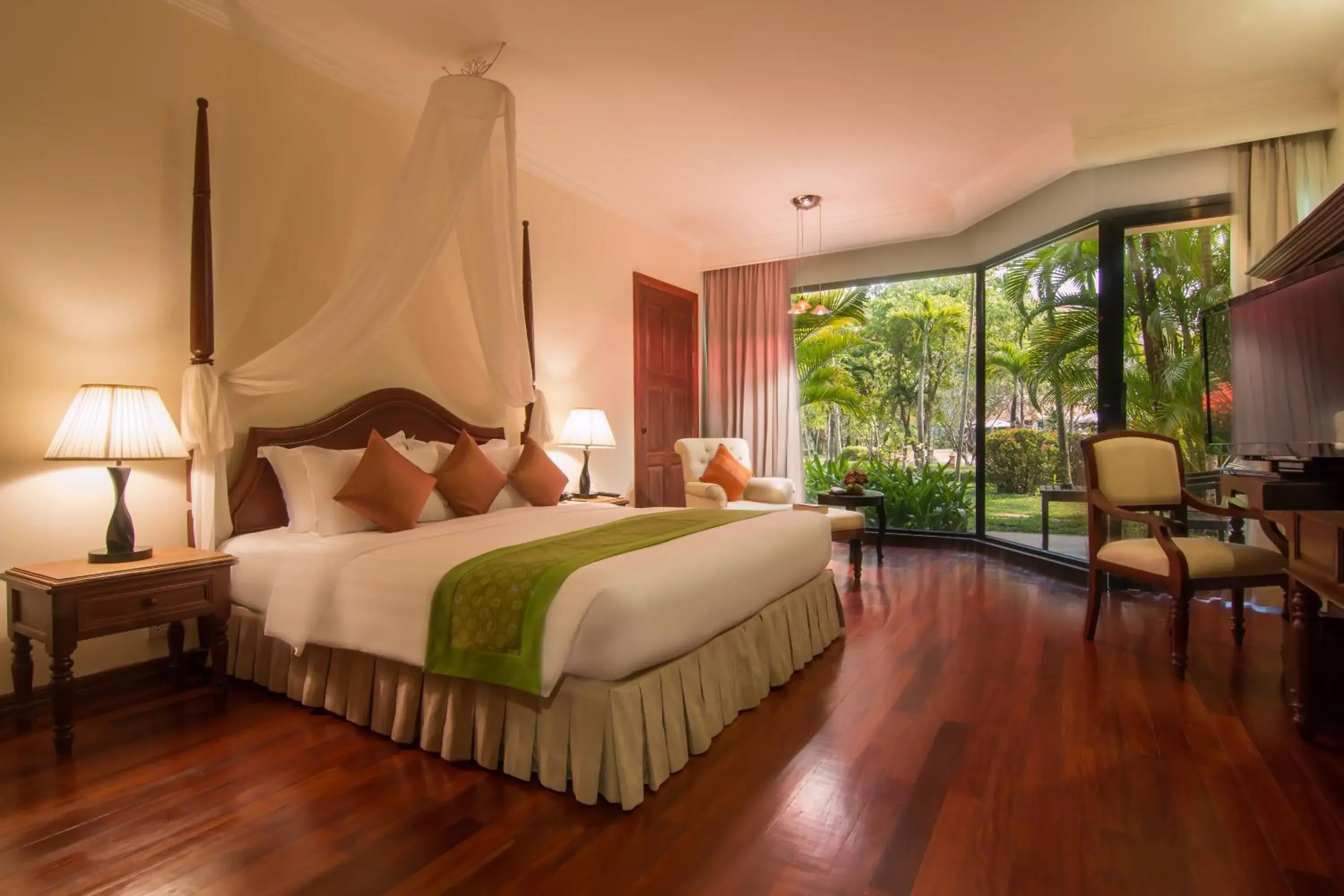 Decorative detail, Bed in Angkor Palace Resort & Spa Decorative detail, Bed in Angkor Palace Resort & Spa
