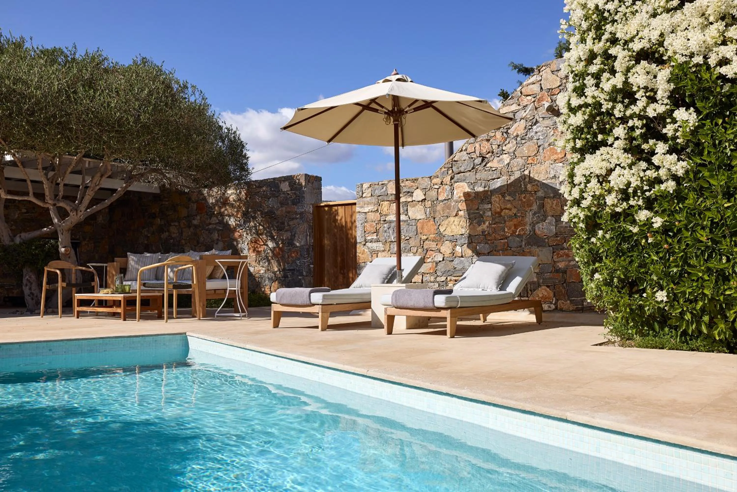 Pool view in Thalassa Villas