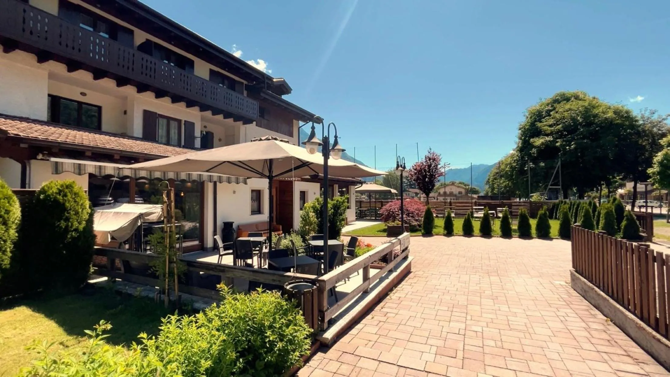 Patio in Hotel Garni My Ledro