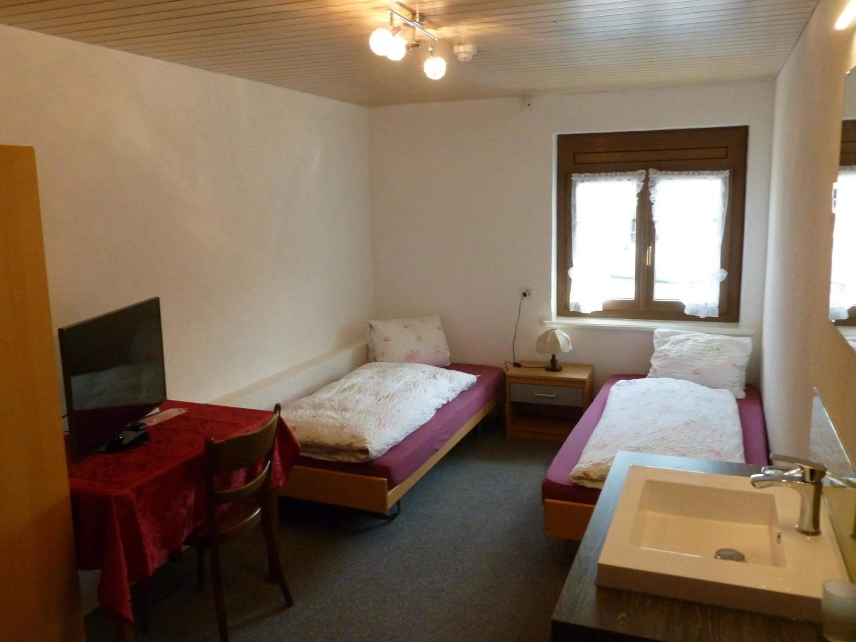 Bed in Hotel Restaurant Schiff