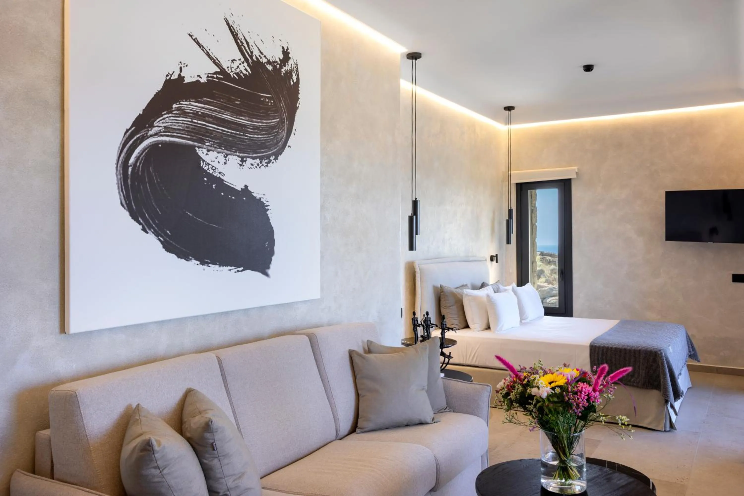 Bed in Tropicana Hotel , Suites & Villas Mykonos