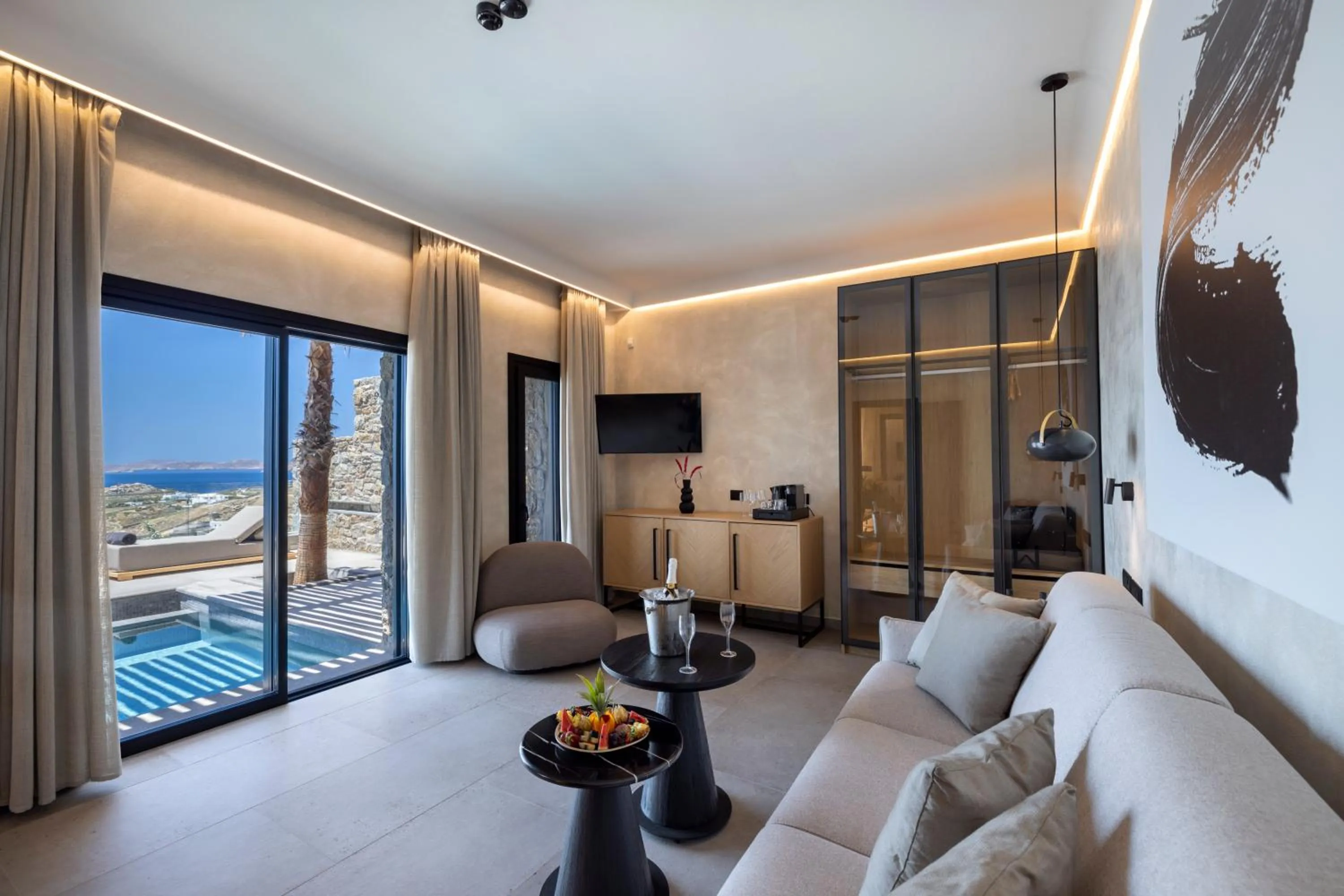 Living room in Tropicana Hotel , Suites & Villas Mykonos