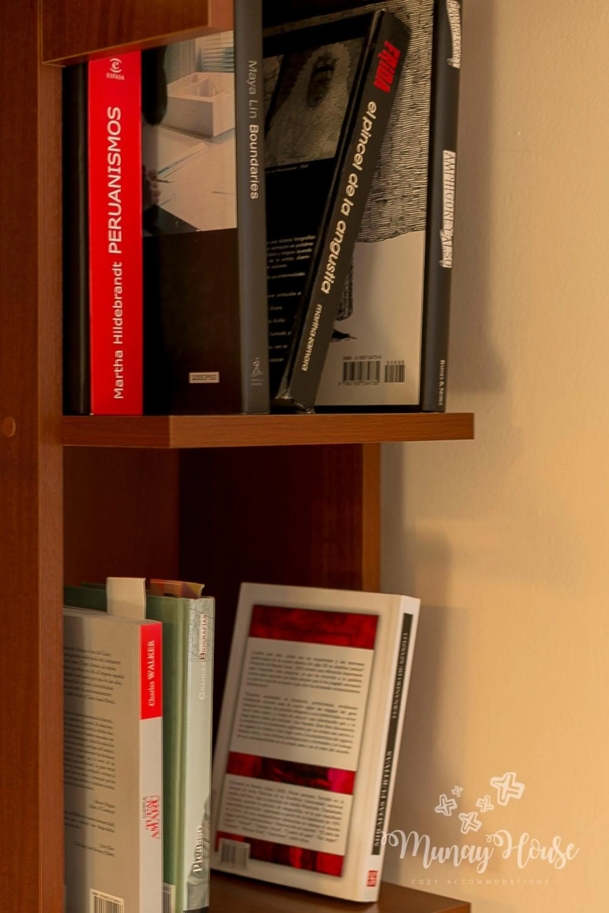 Library in Munay House, apartment in the center of Cusco