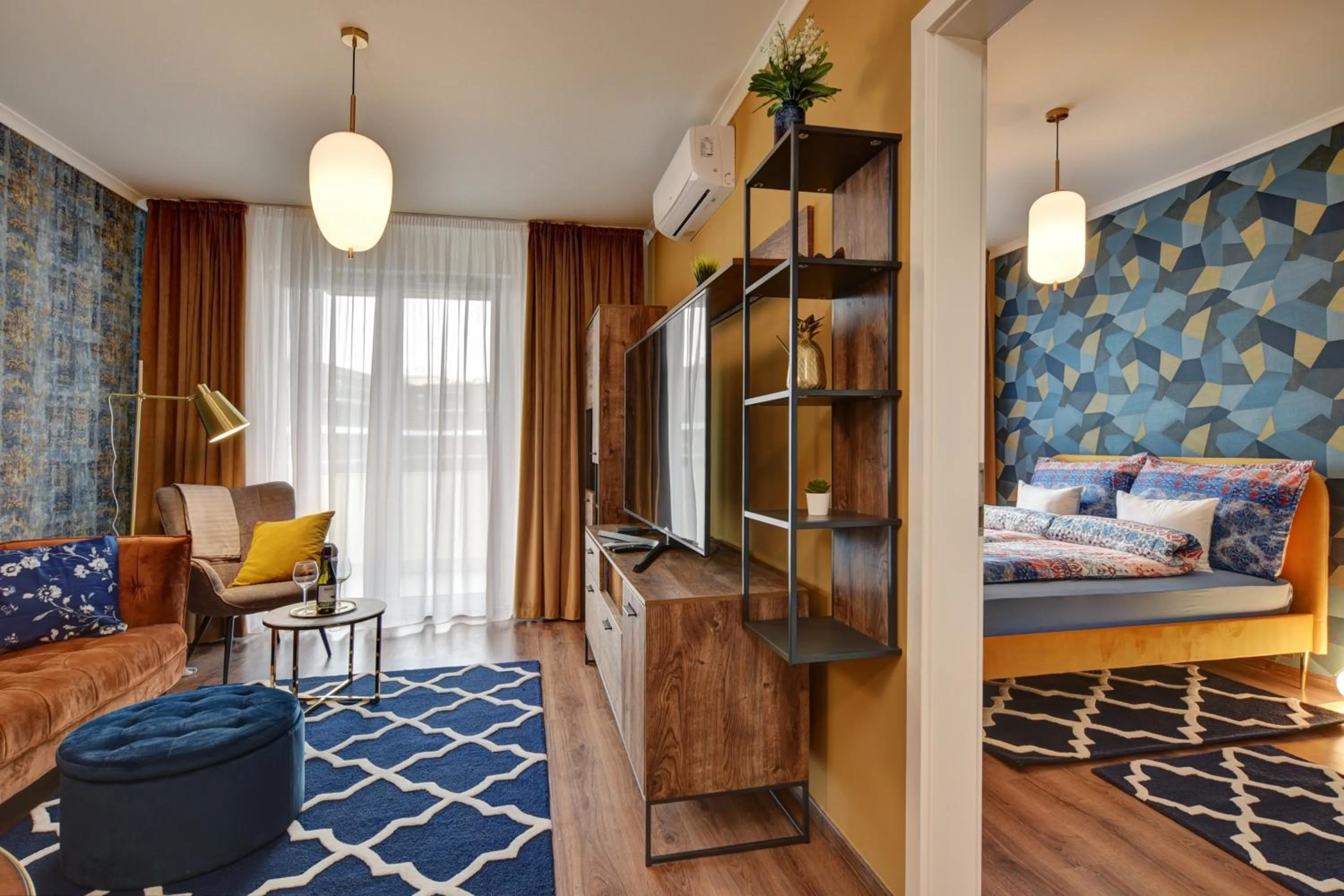 Living room, Bed in Vision Apartments Budapest