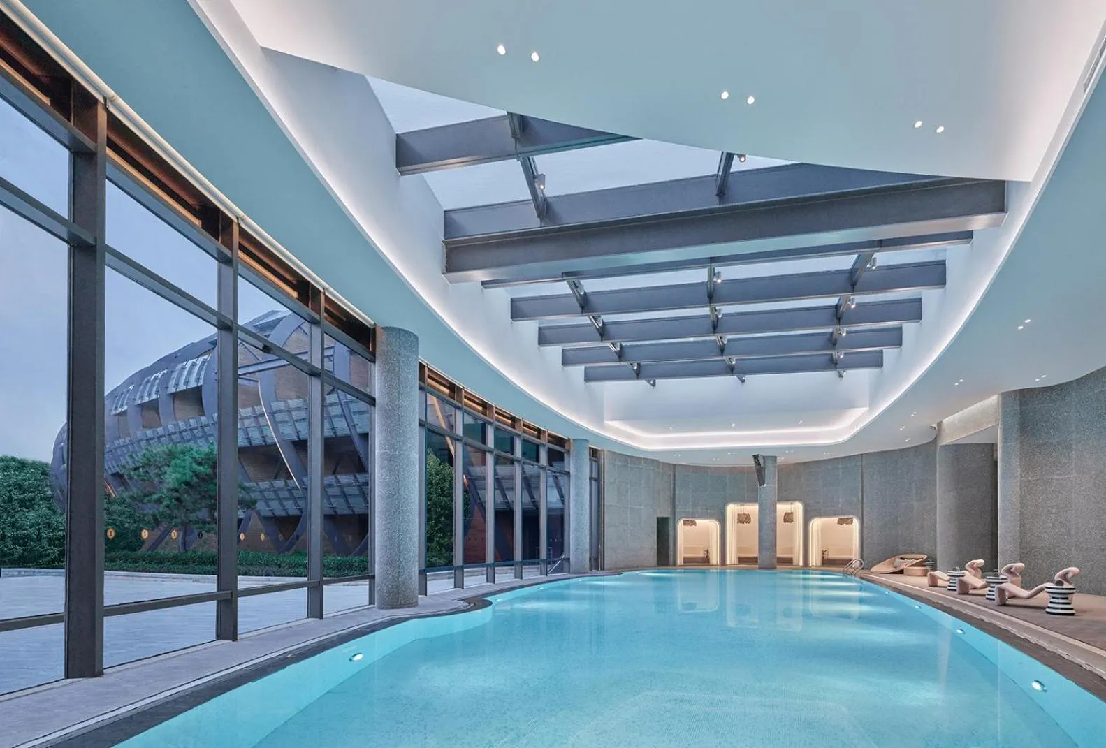Swimming pool in InterContinental Shanghai Harbour City by IHG