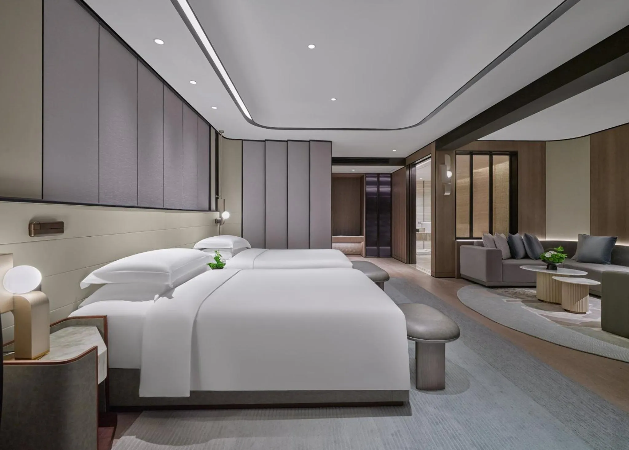 Photo of the whole room, Bed in InterContinental Shanghai Harbour City by IHG