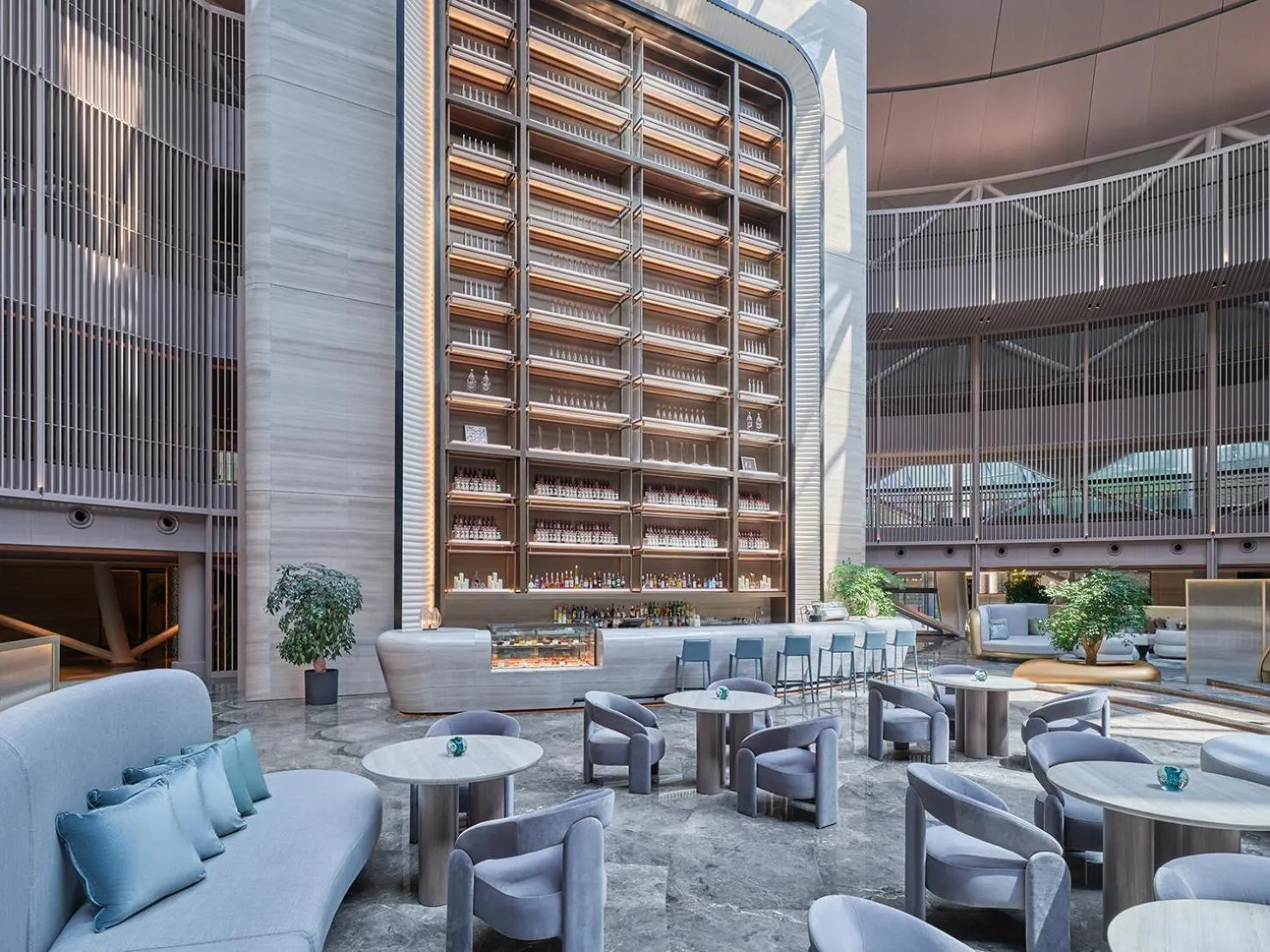Seating area in InterContinental Shanghai Harbour City by IHG