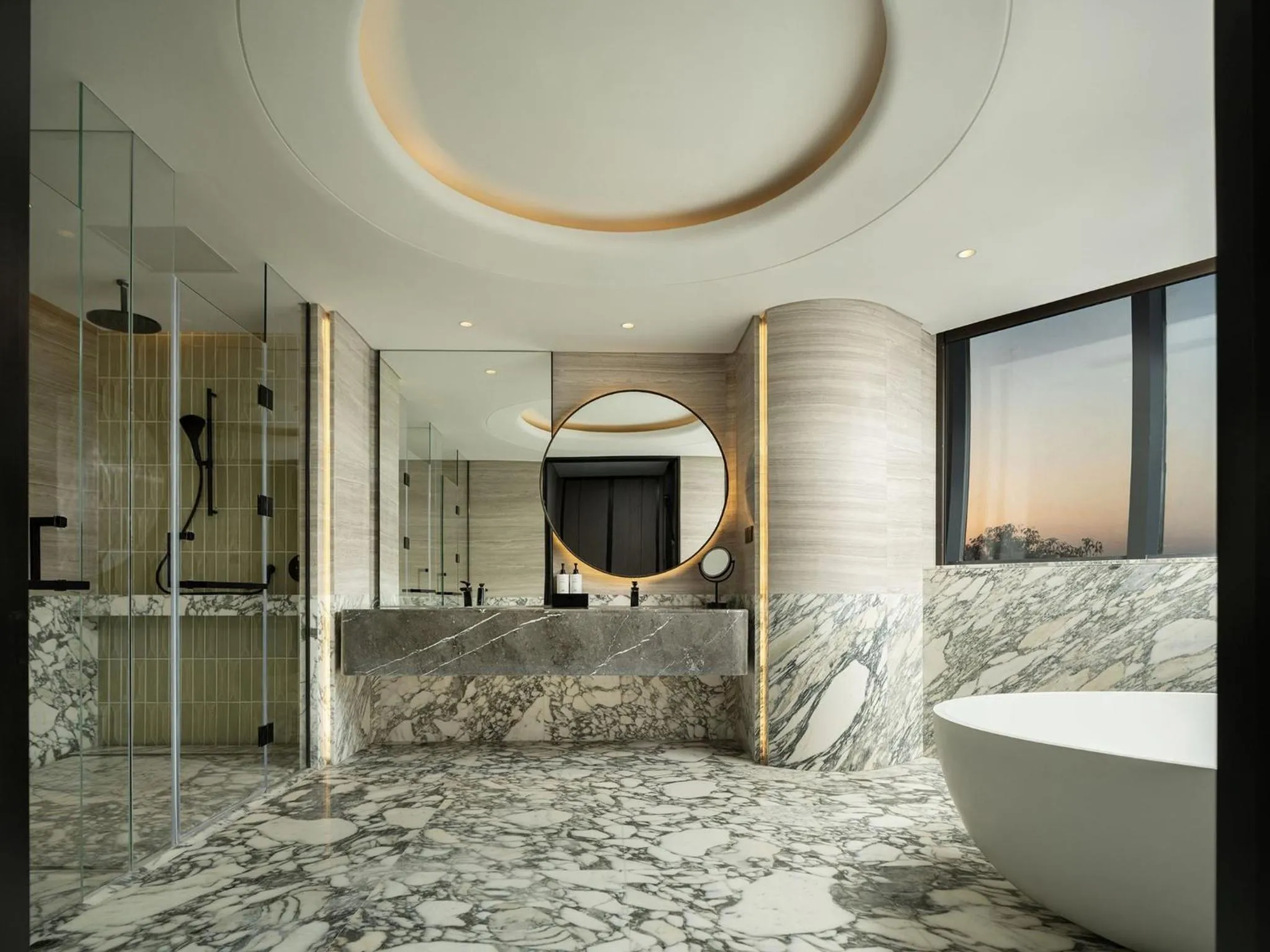 Bathroom in InterContinental Shanghai Harbour City by IHG