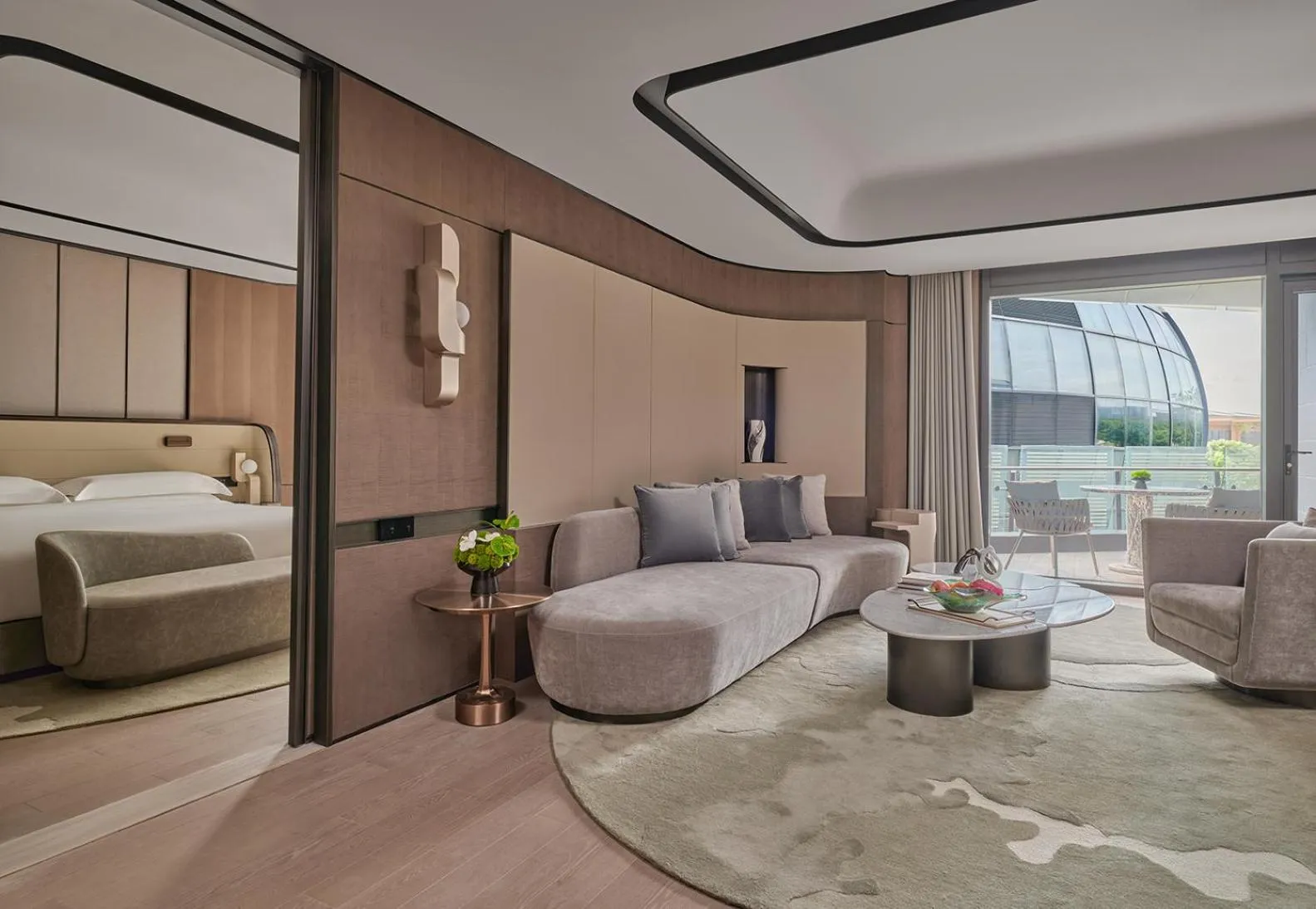 Photo of the whole room, Bed in InterContinental Shanghai Harbour City by IHG
