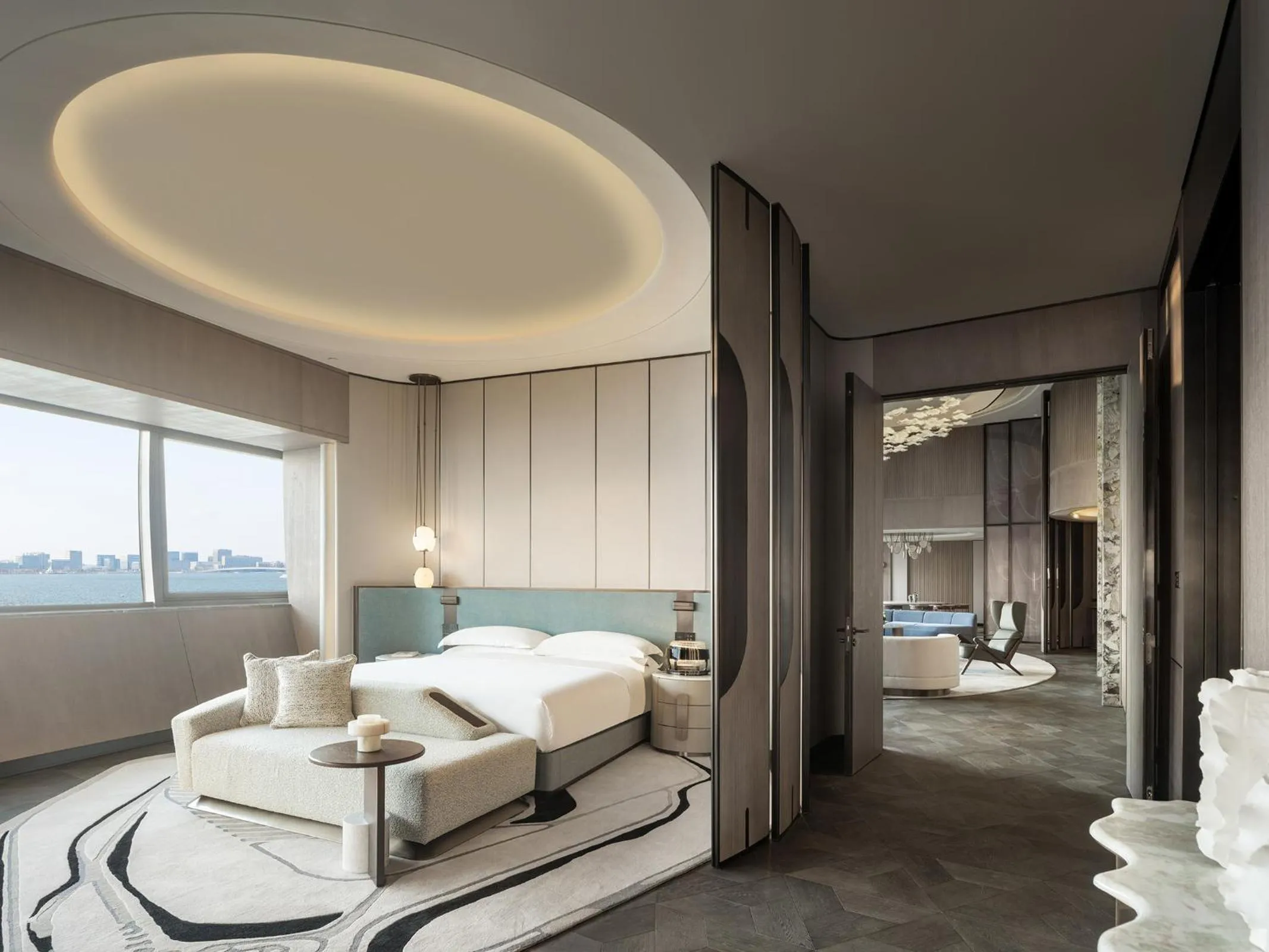 Bedroom, Bed in InterContinental Shanghai Harbour City by IHG