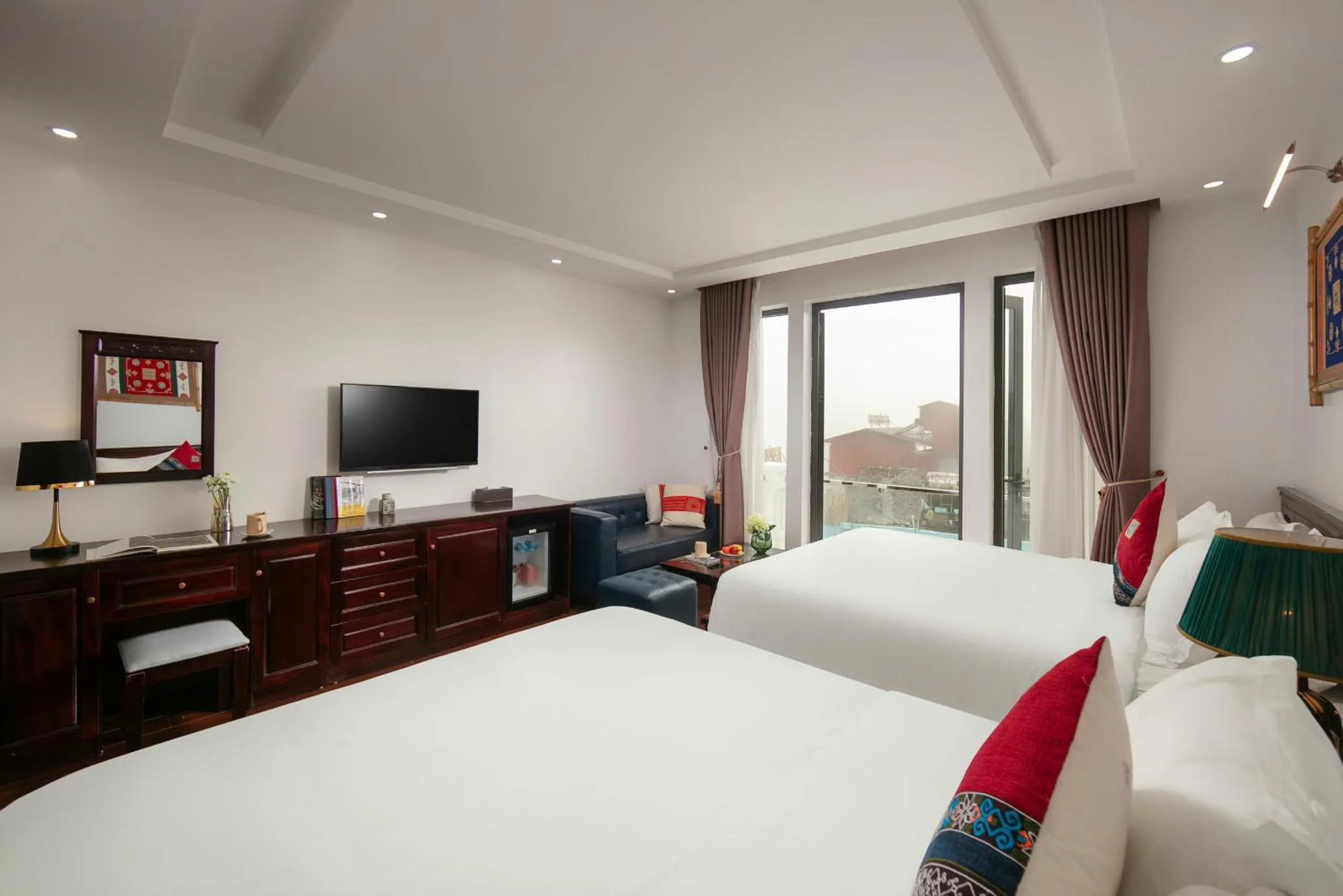 Bed in Sapa Mountain Queen House