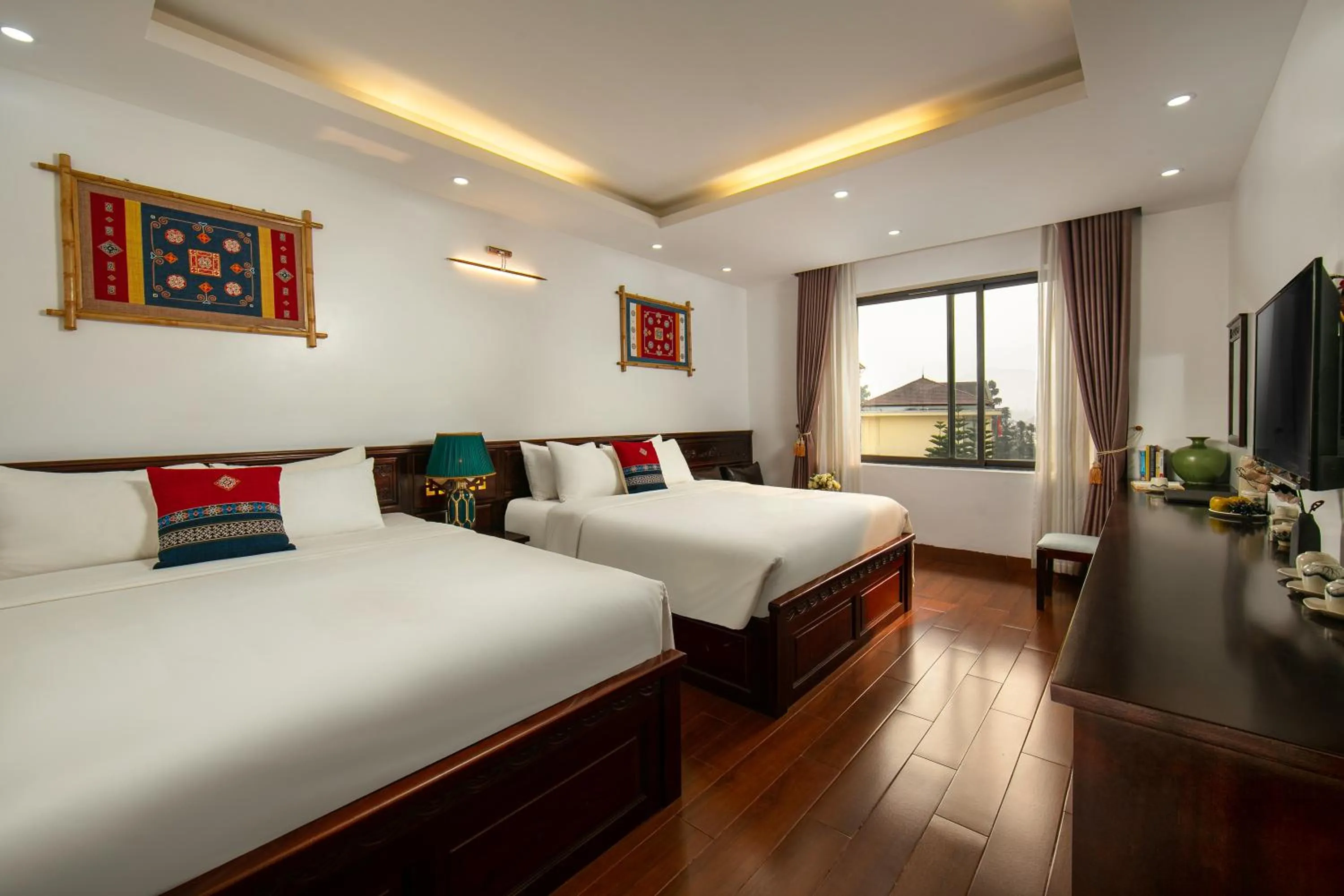 Bed in Sapa Mountain Queen House