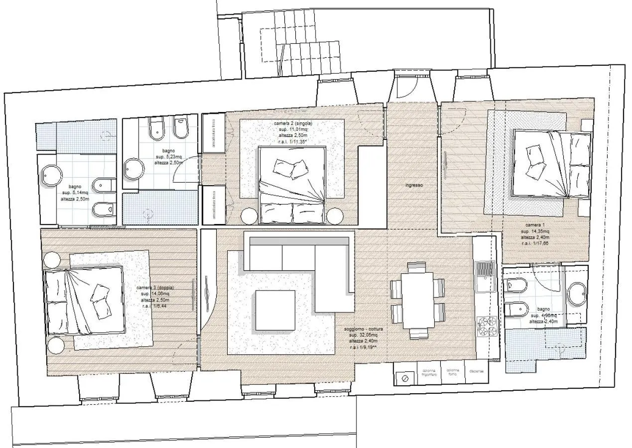 Photo of the whole room in Albergo Diffuso Vulcano Village