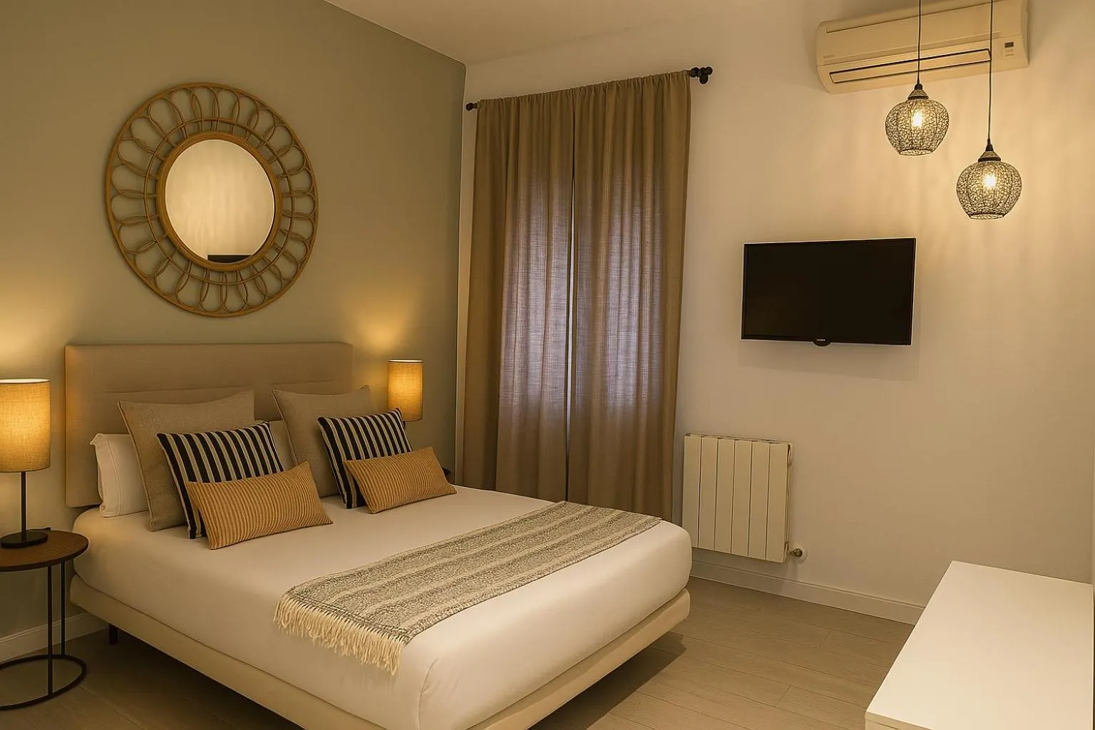 Photo of the whole room, Bed in CH Six Rooms