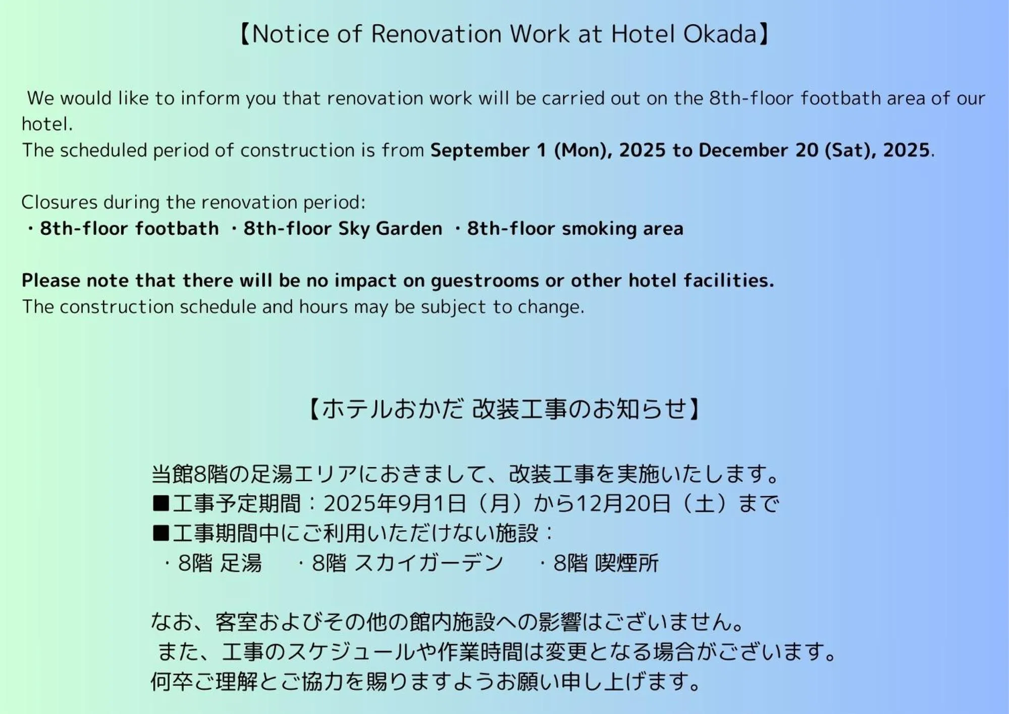 Hot Spring Bath in Hotel Okada