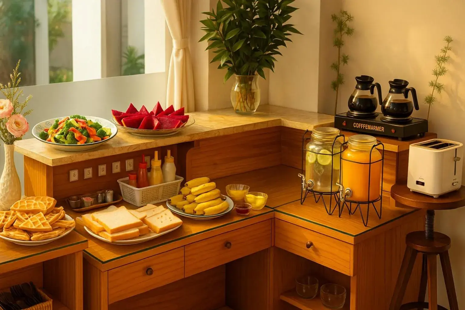 Buffet breakfast in Phan Anh Hotel - Bui Vien Walking Street Buffet breakfast in Phan Anh Hotel - Bui Vien Walking Street