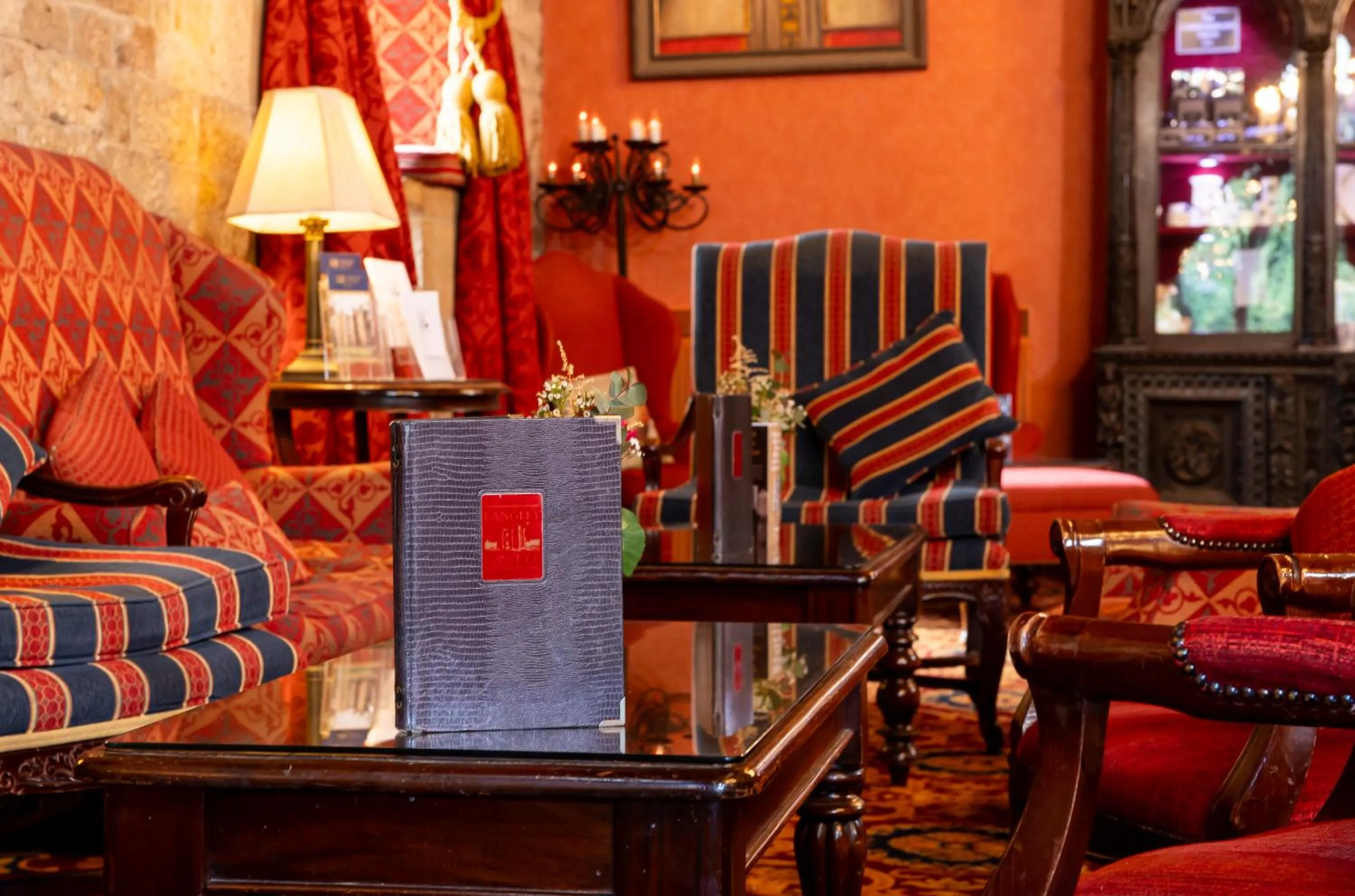 Living room in Langley Castle Hotel