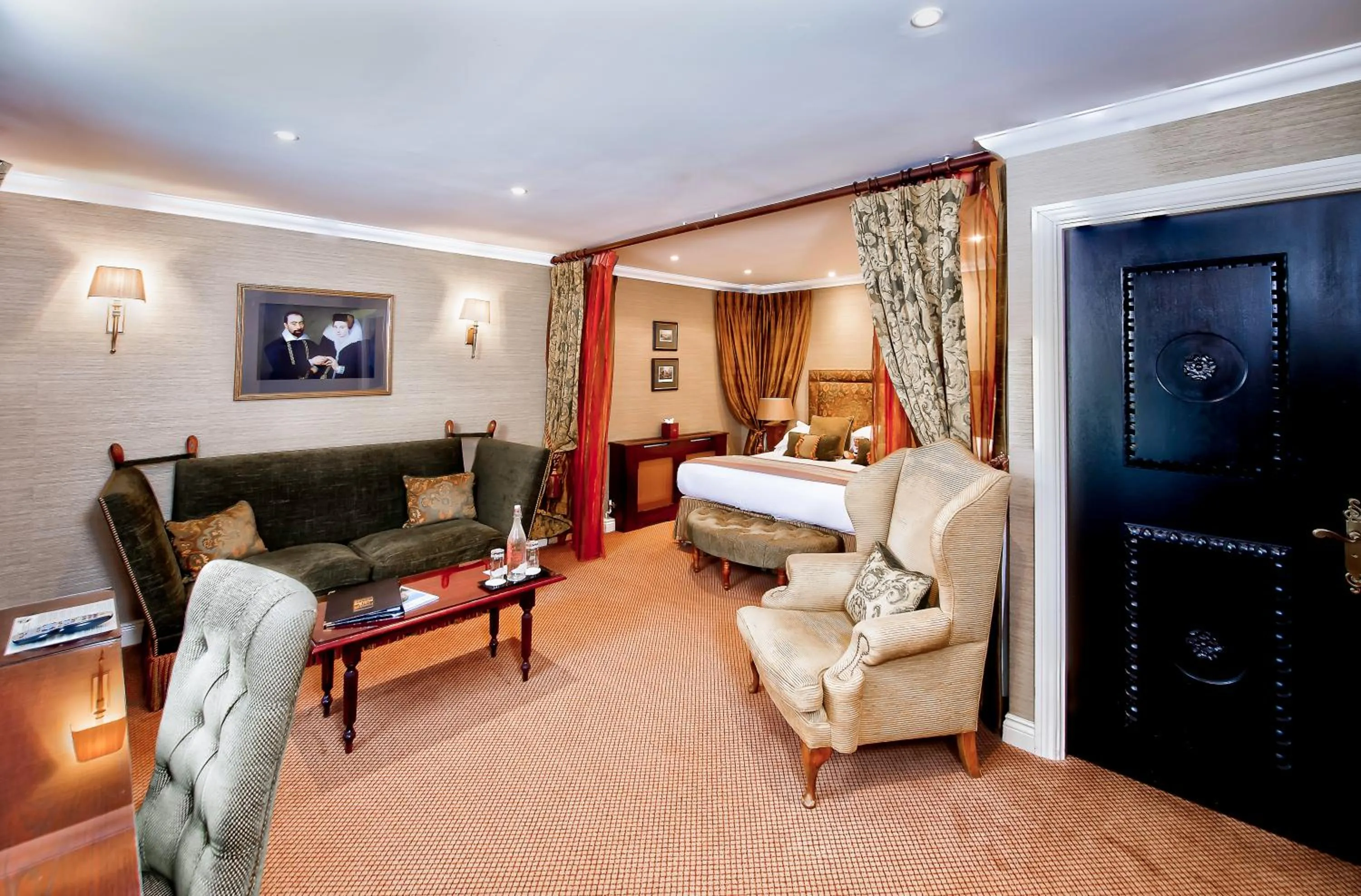 Bed in Langley Castle Hotel