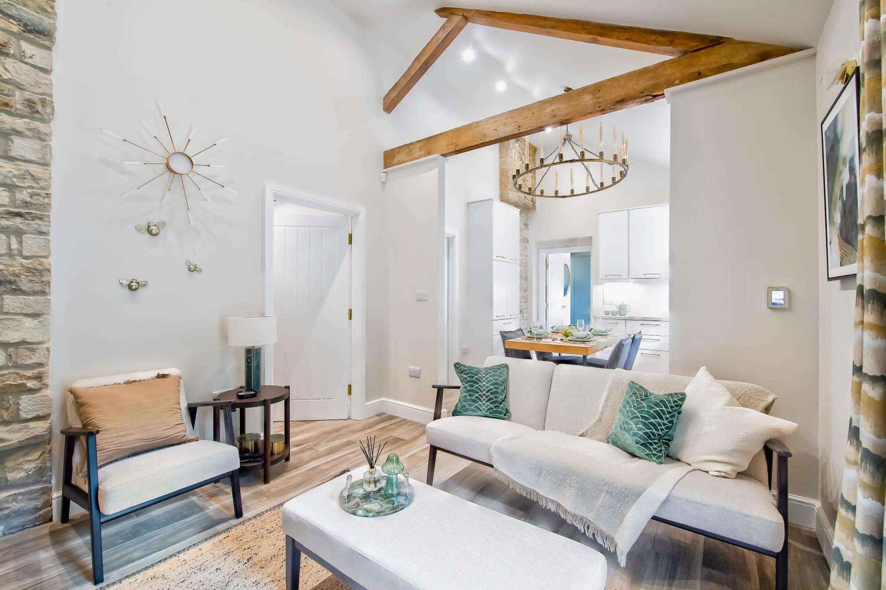 Living room in Langley Castle Hotel