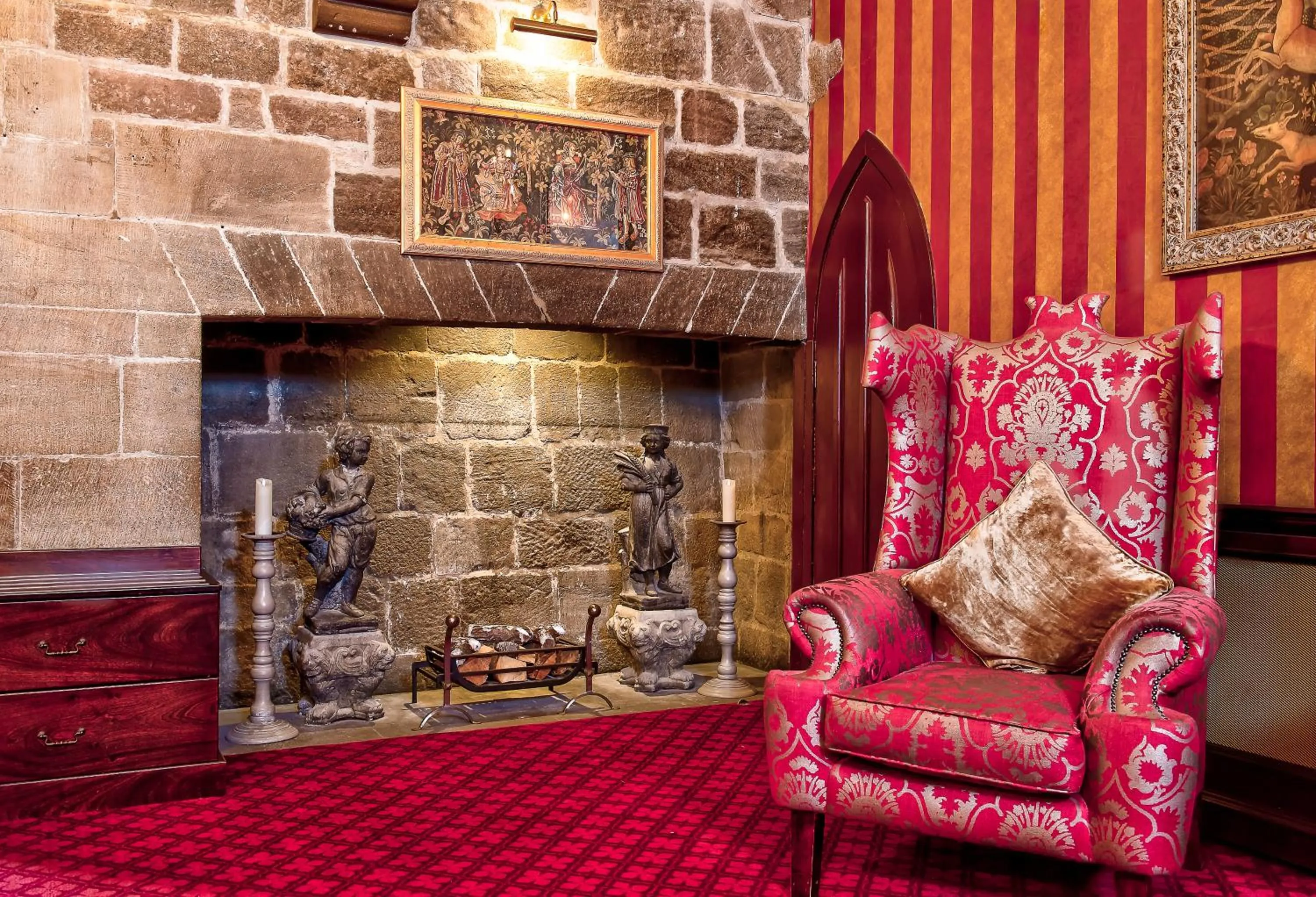 Seating area in Langley Castle Hotel