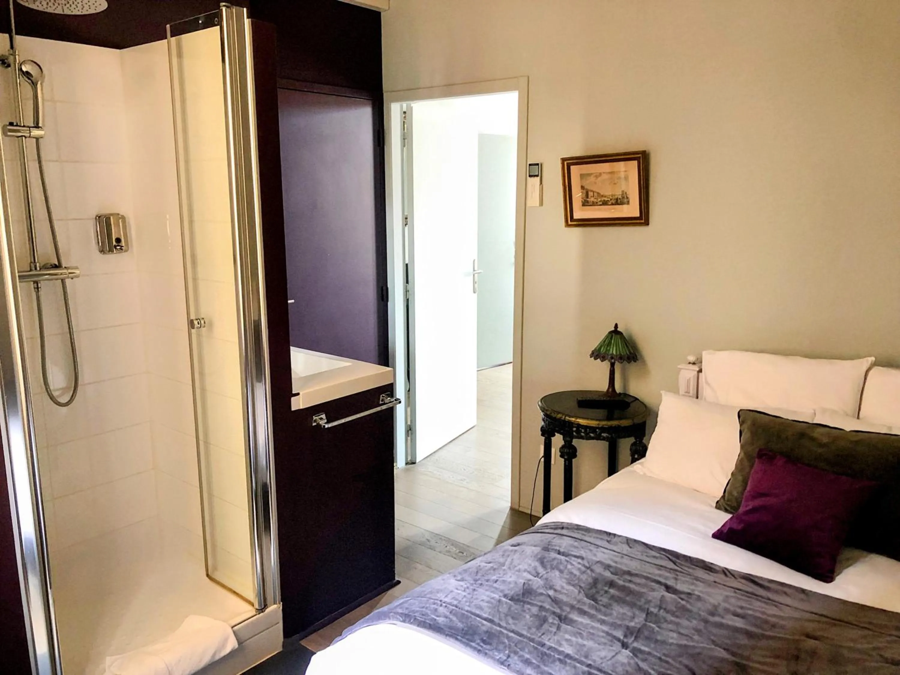 Shower, Bed in Au Coeur de Bordeaux B&B