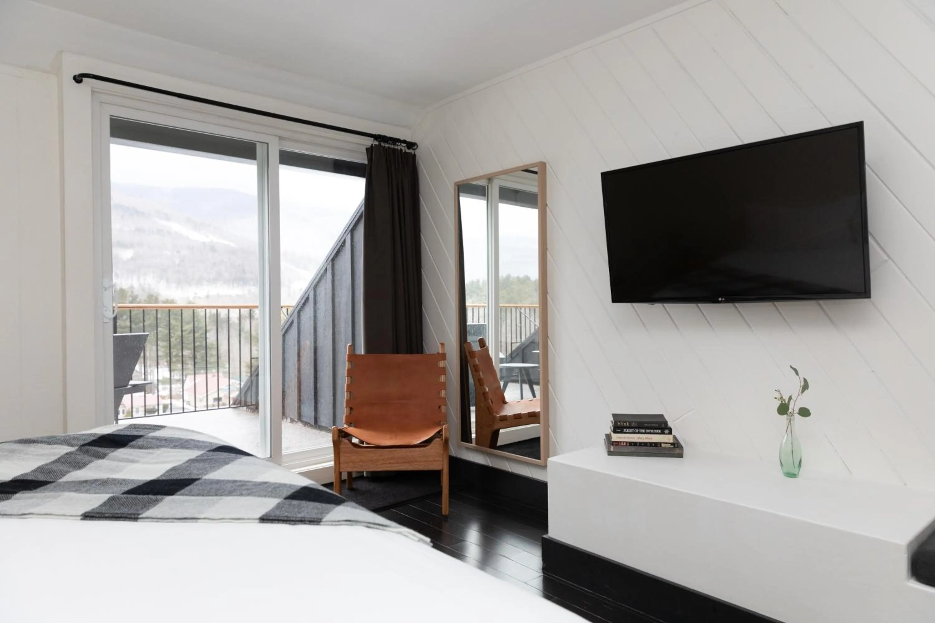 View (from property/room), Bed in Scribner's Catskill Lodge, a Member of Design Hotels