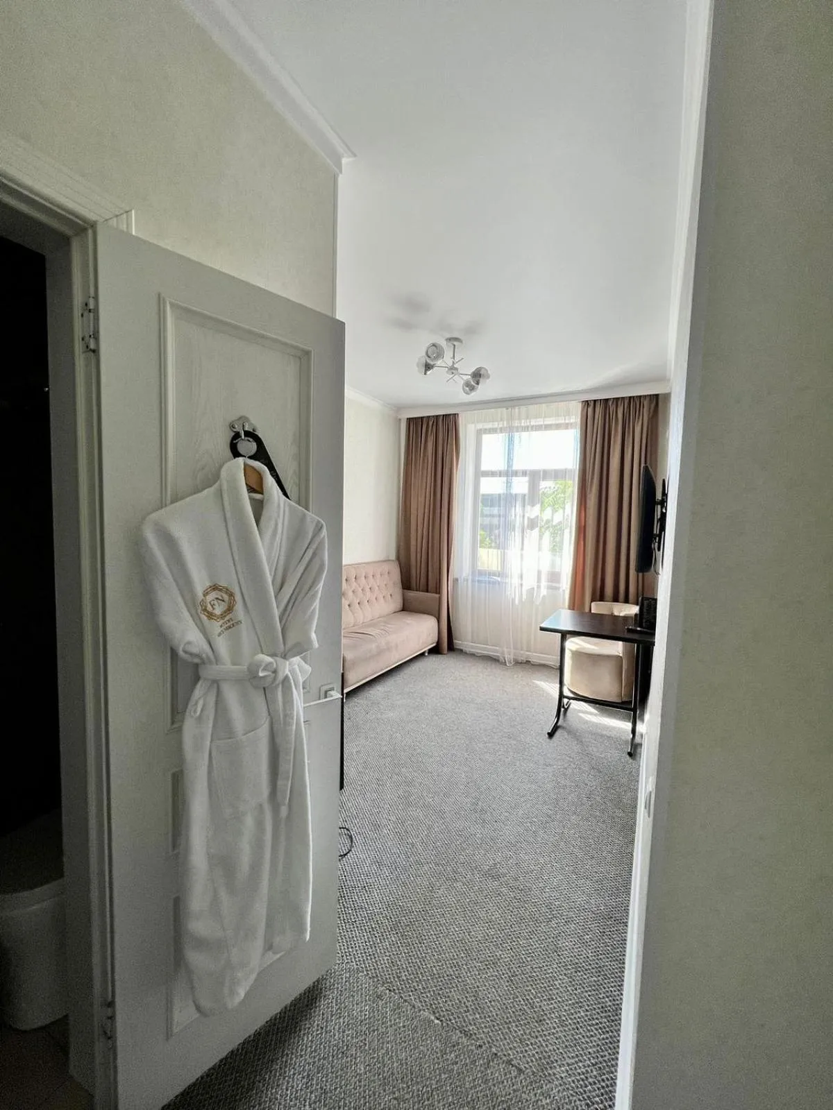 Seating area, Bed in Hotel FN Shymkent