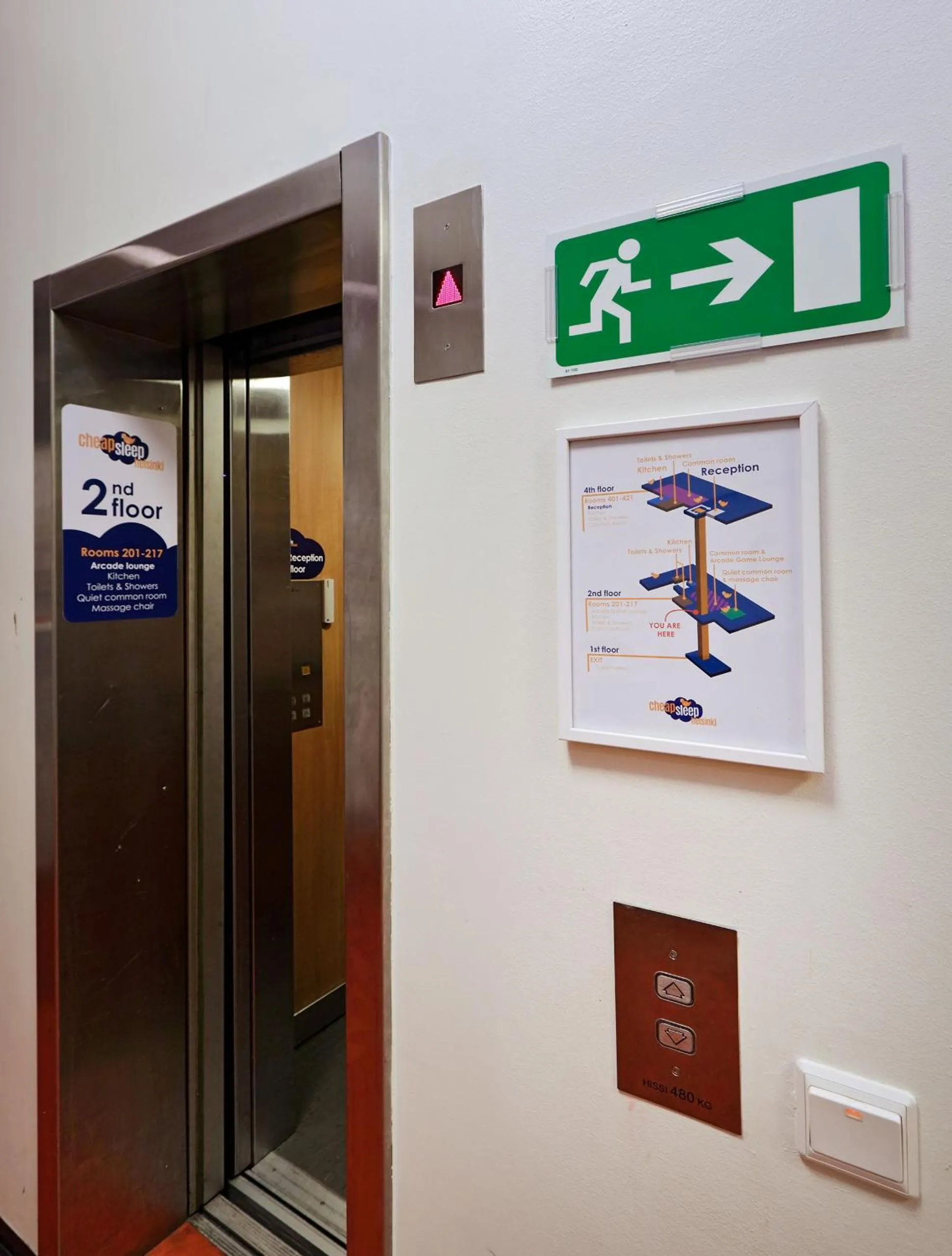 elevator in CheapSleep Hostel Helsinki