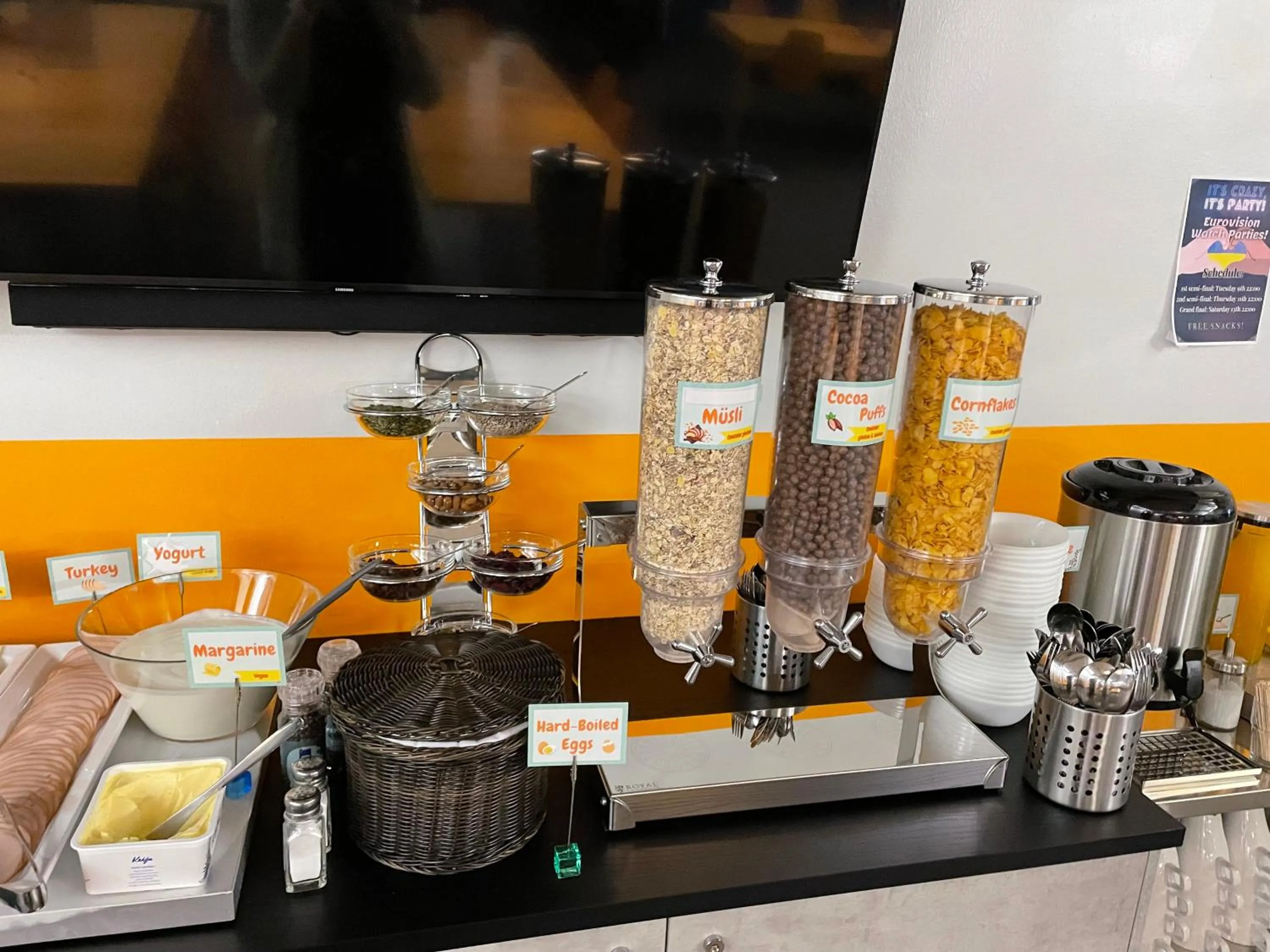 Buffet breakfast in CheapSleep Hostel Helsinki