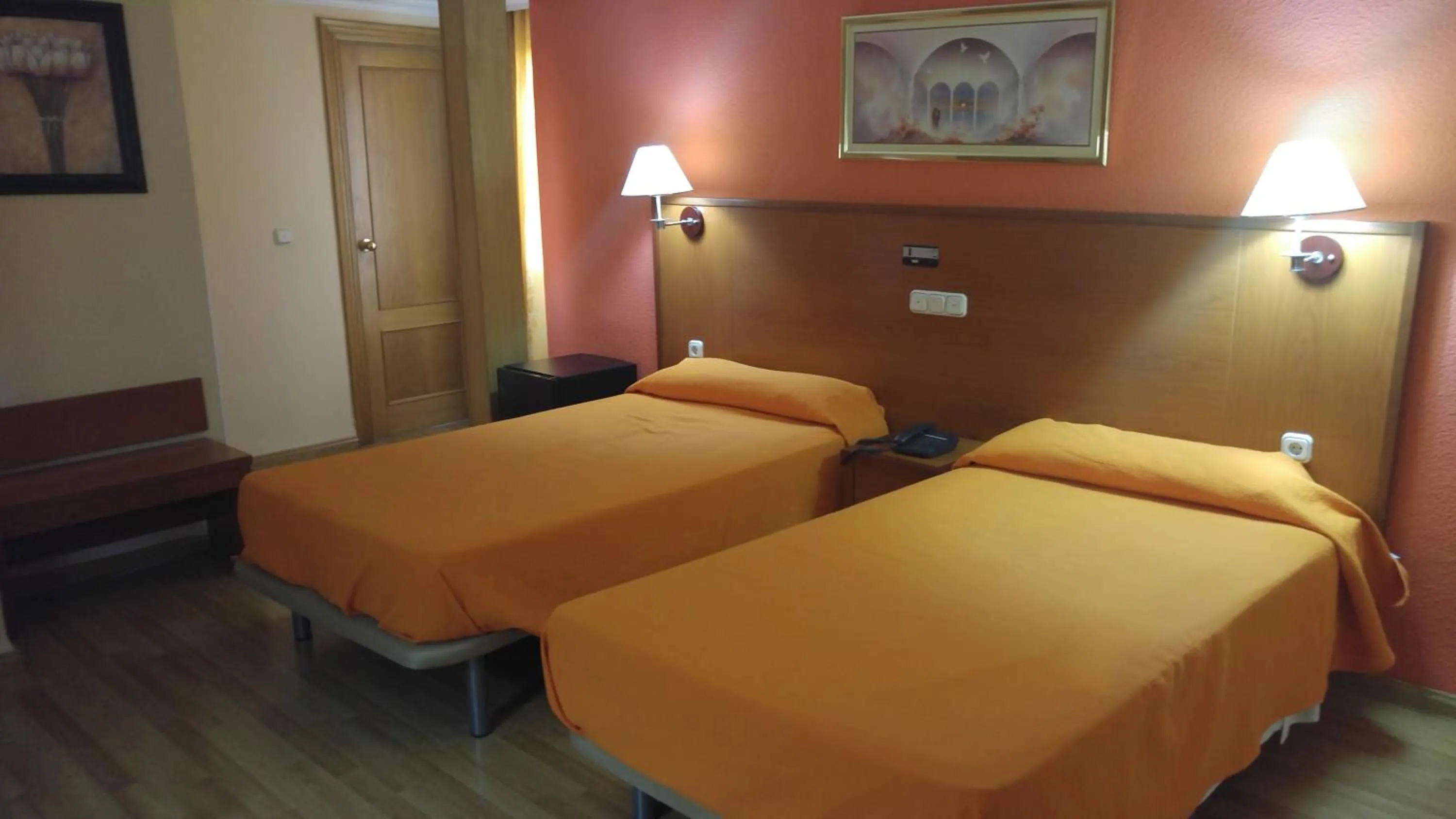 Bed in Hotel Cabañas