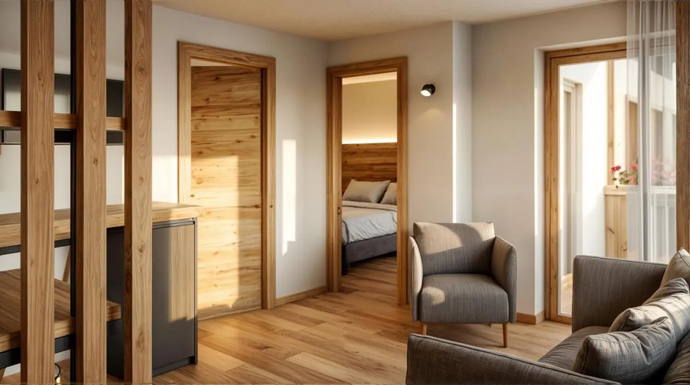 Living room, Bed in Breithorn Lodge