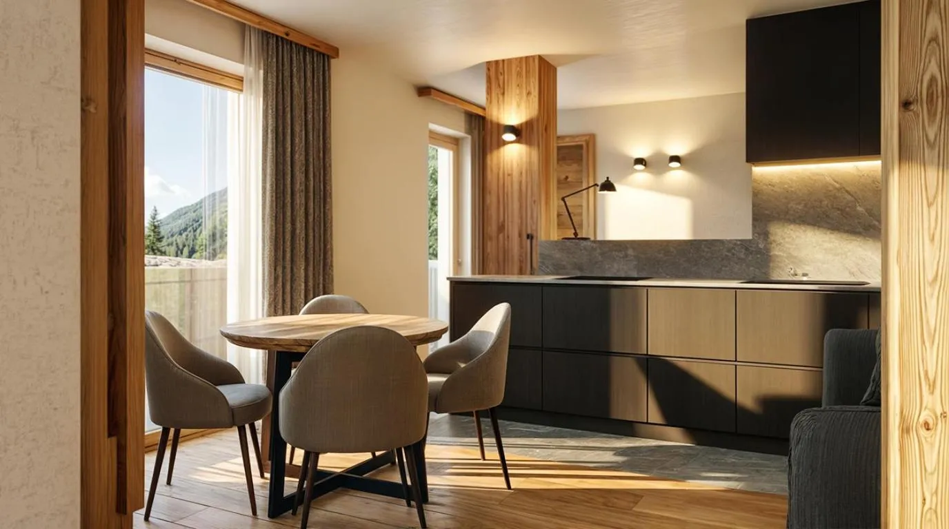 Living room in Breithorn Lodge