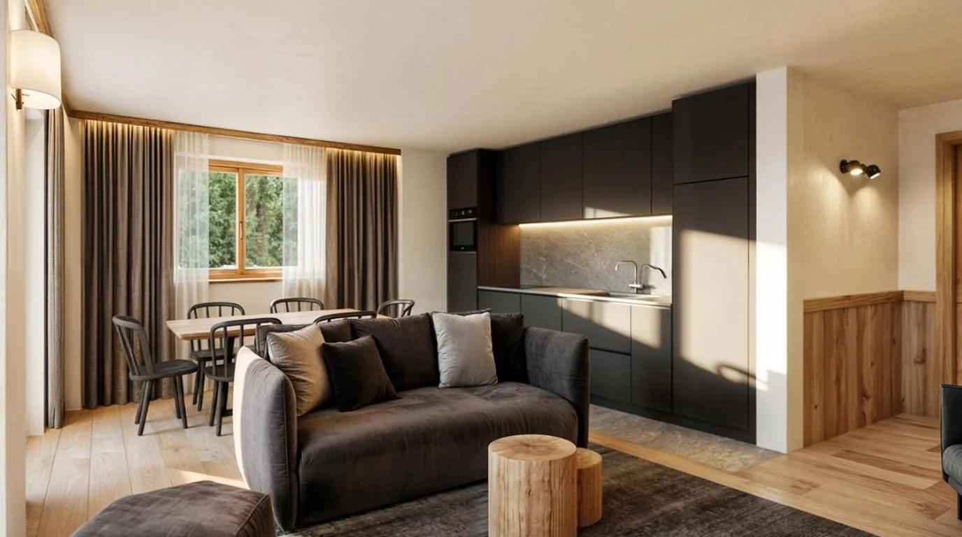 Living room in Breithorn Lodge