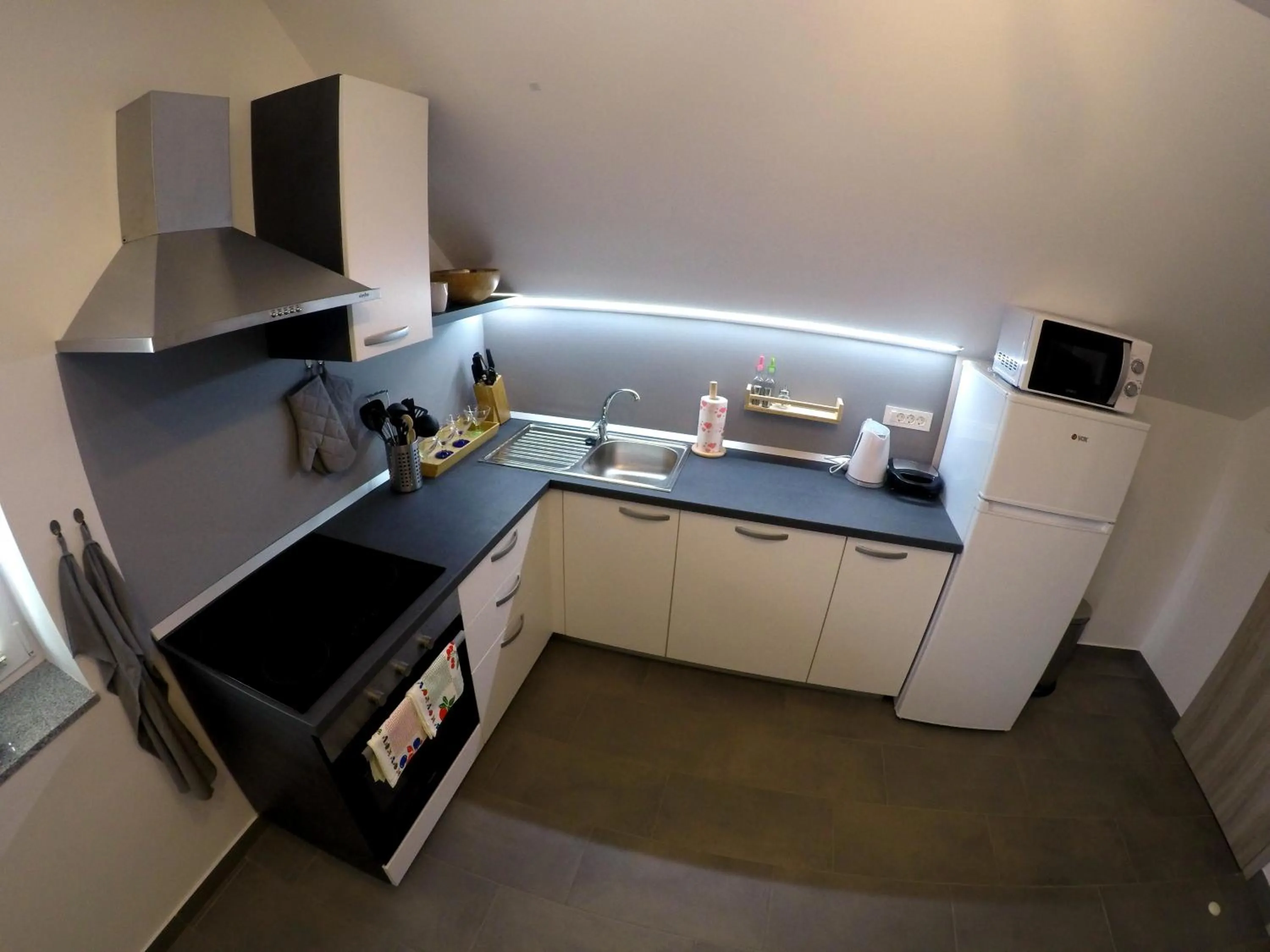 Kitchen or kitchenette in The Jungle Apartments and Rooms (Vila Džungla)