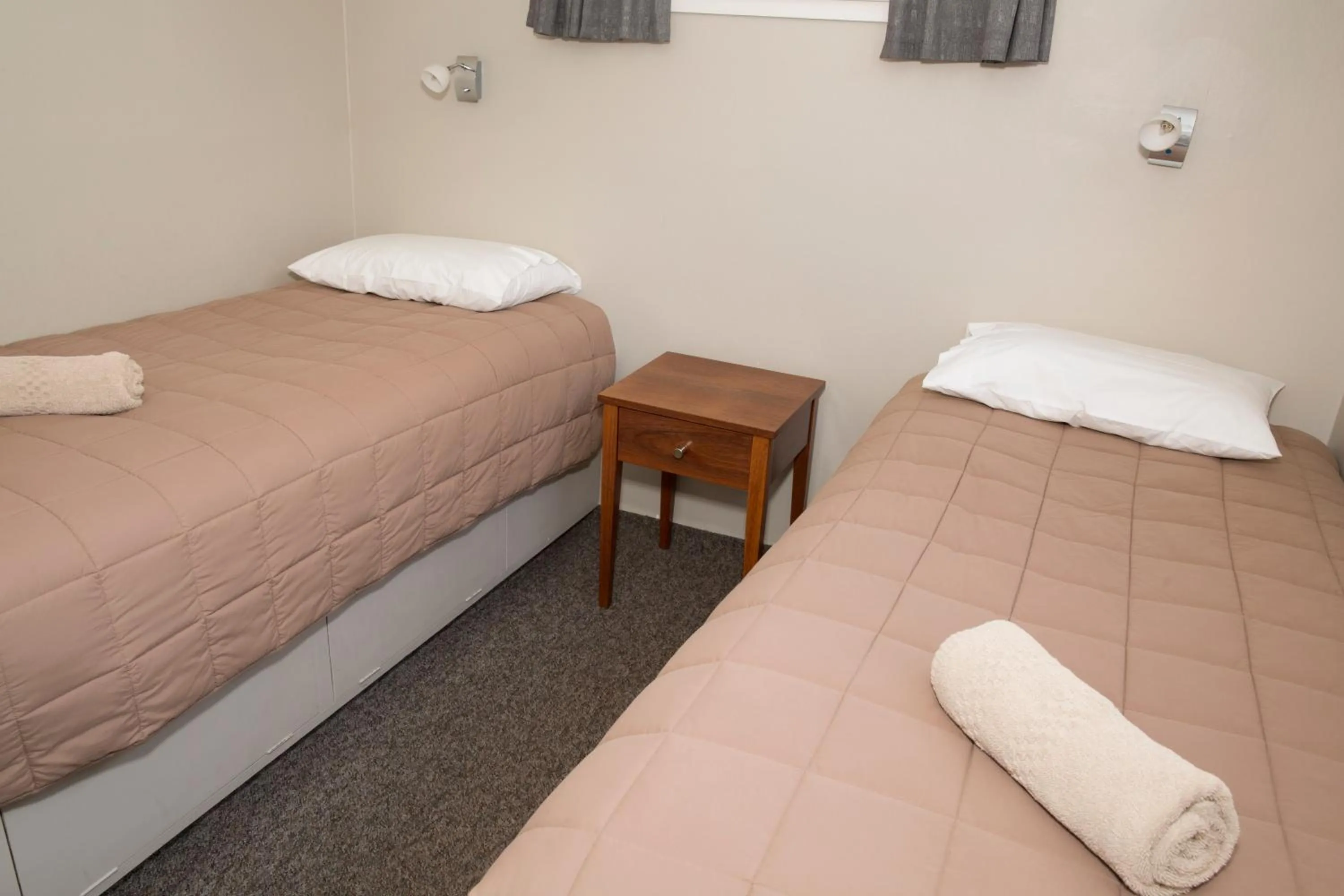 Bed in Greymouth Motel